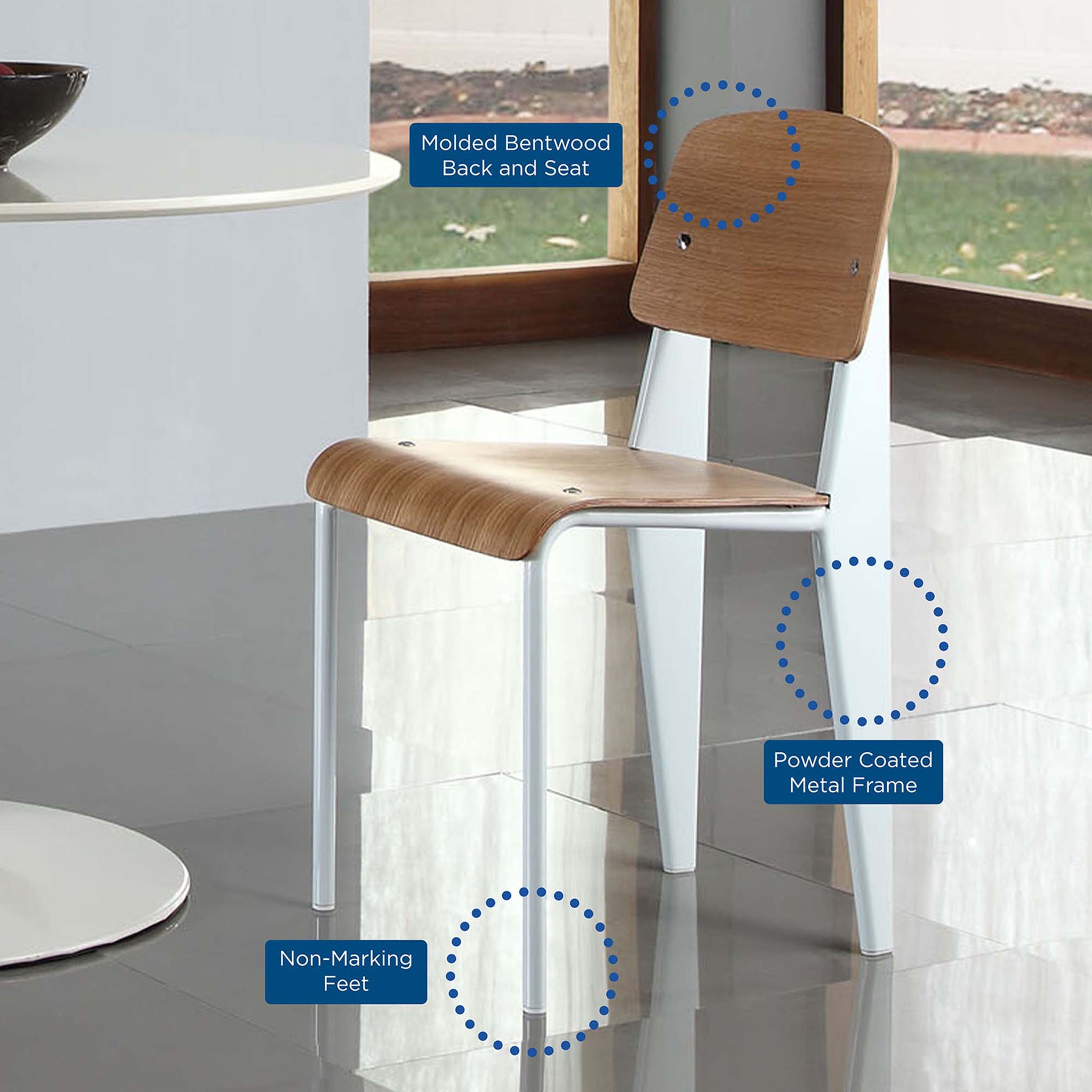 Calypso Dining Side Chair Natural/White