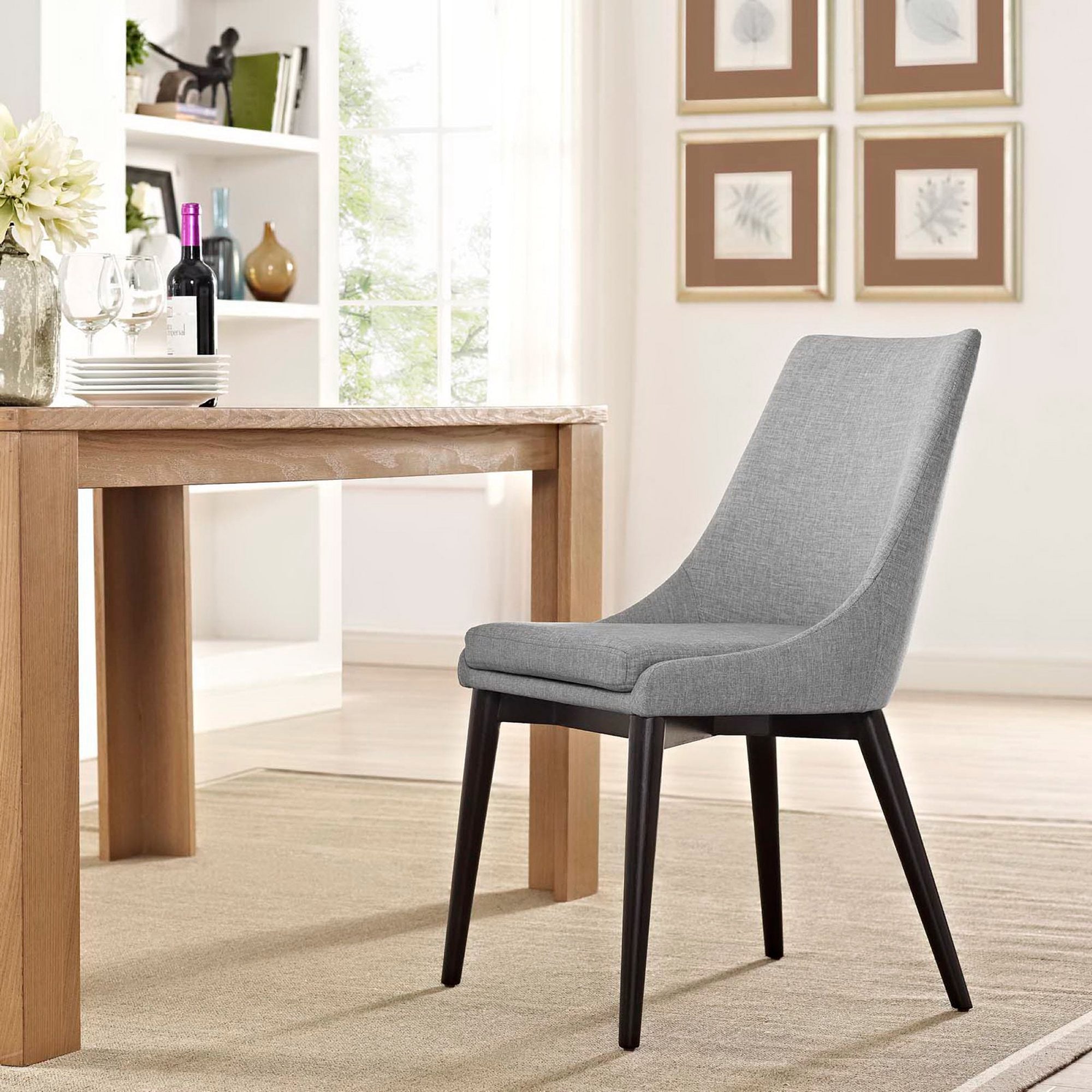 Victoria Fabric Dining Chair Light Gray