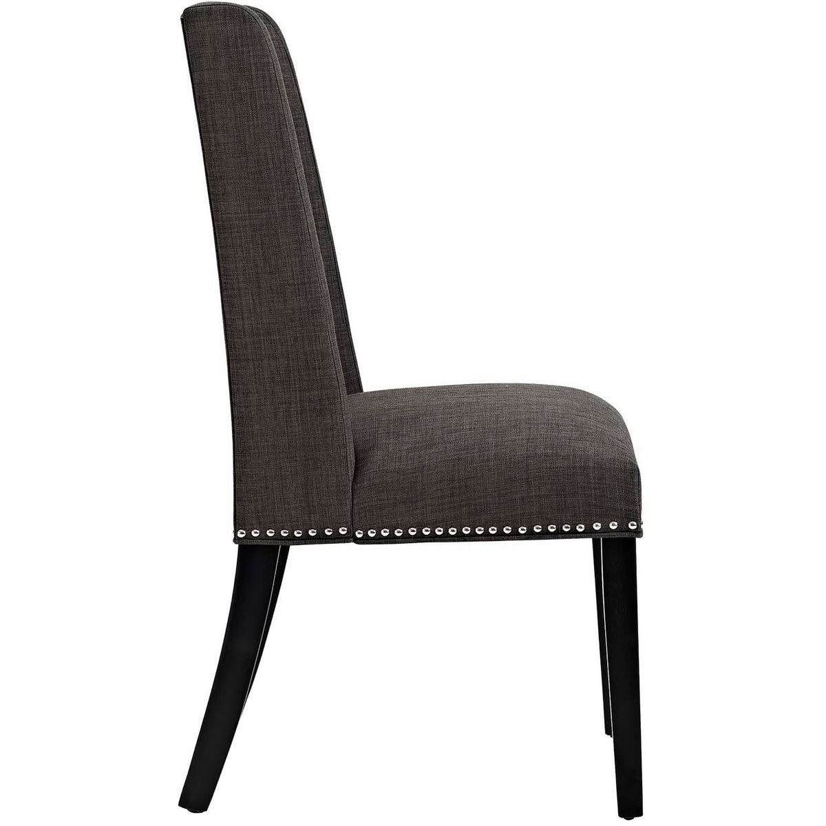 Plush brown dining chair showcasing smooth seat cushion and sleek wooden legs || EEI-2233-BRN || side_studio