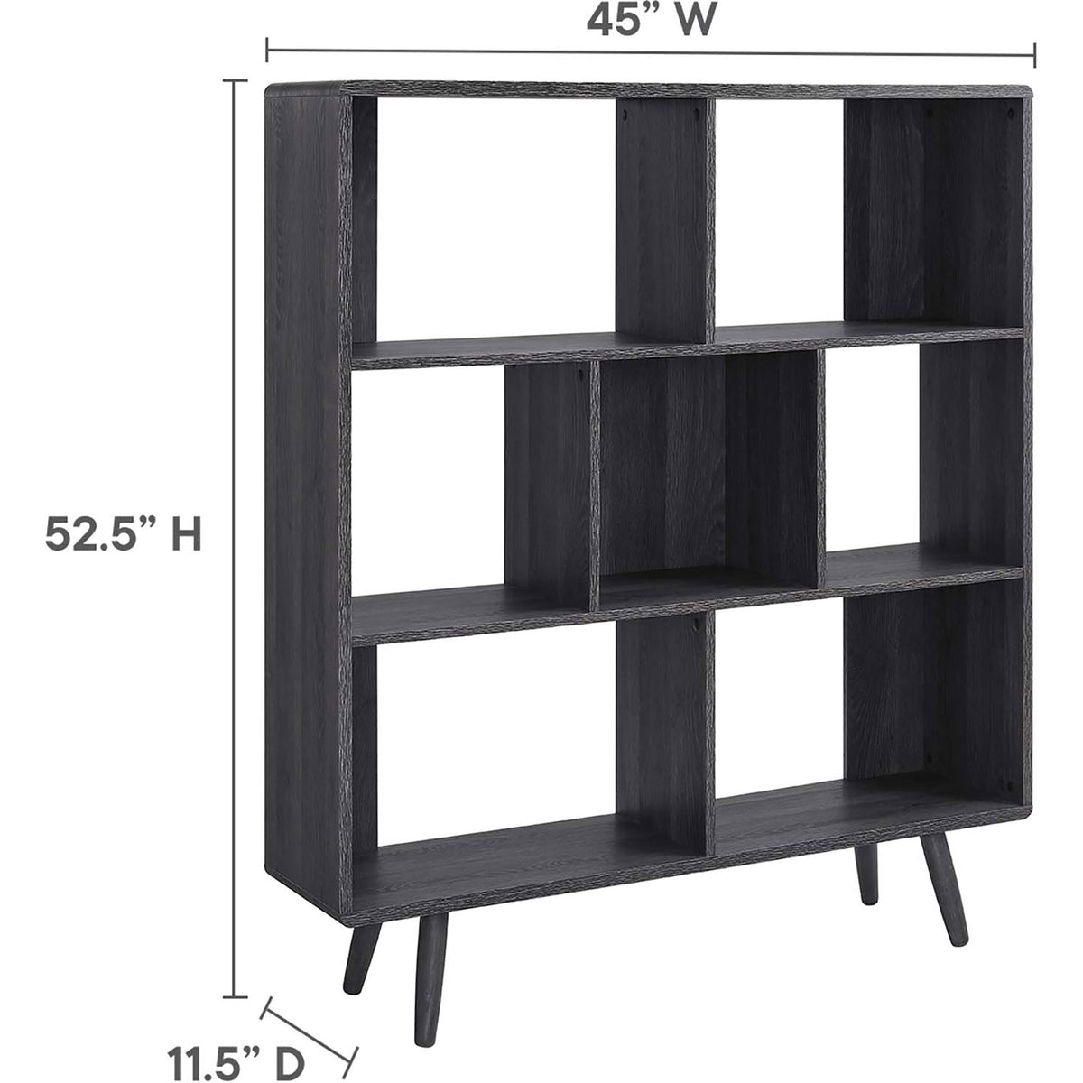 Space-saving design sized at 45 in wide by 52.5 in high and 11.5 in deep || EEI-2529-CHA || dimension_studio