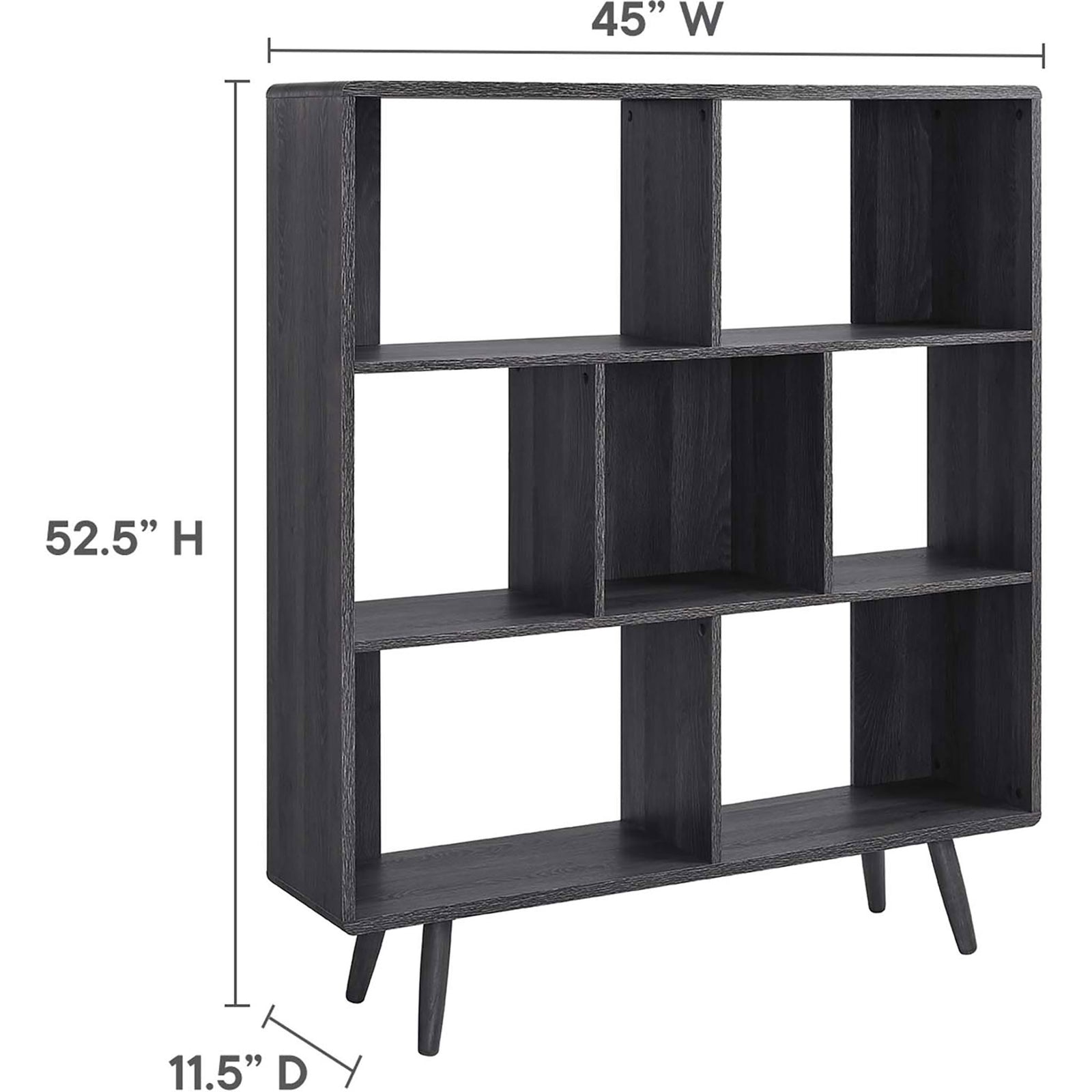 Space-saving design sized at 45 in wide by 52.5 in high and 11.5 in deep || EEI-2529-CHA || dimension_studio