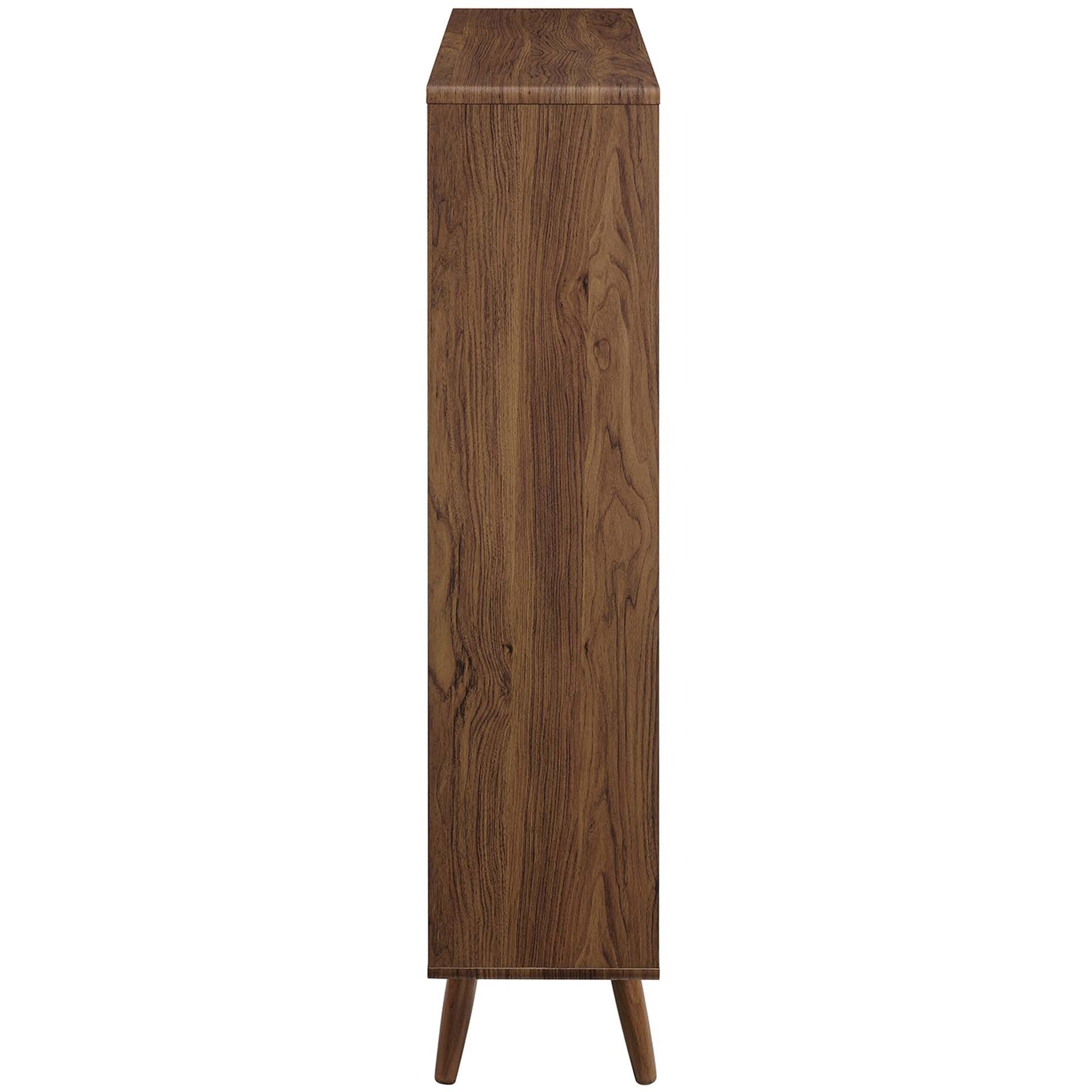 Transit 7-Shelf Wood Grain Bookcase Walnut