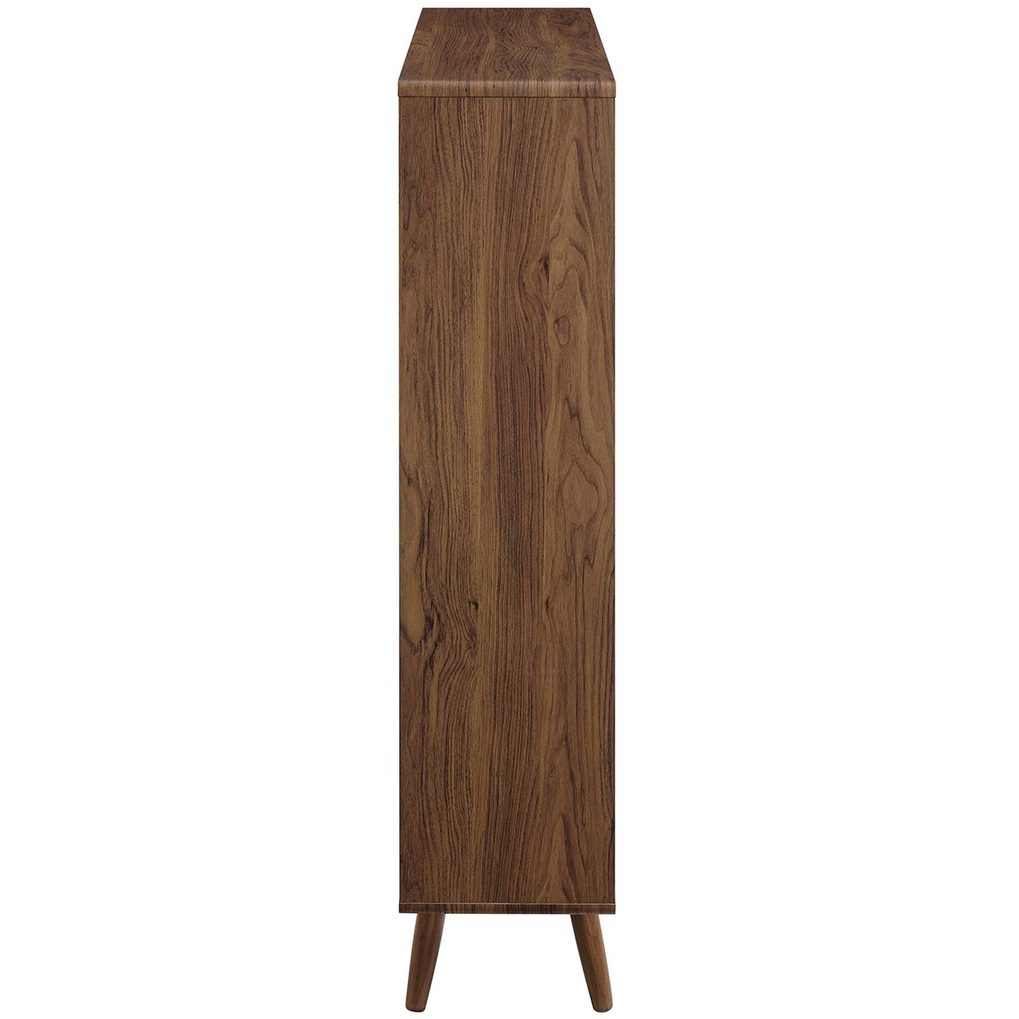 Transit 7-Shelf Wood Grain Bookcase Walnut