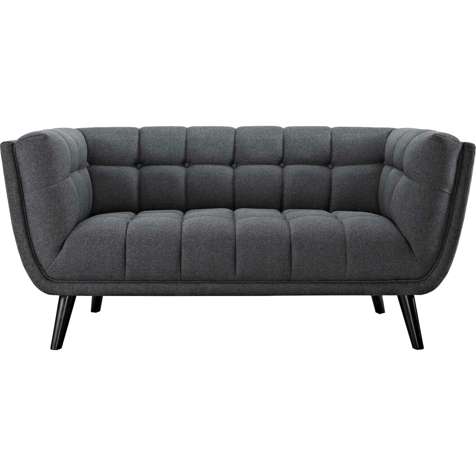 Banister Upholstered Fabric Loveseat Gray