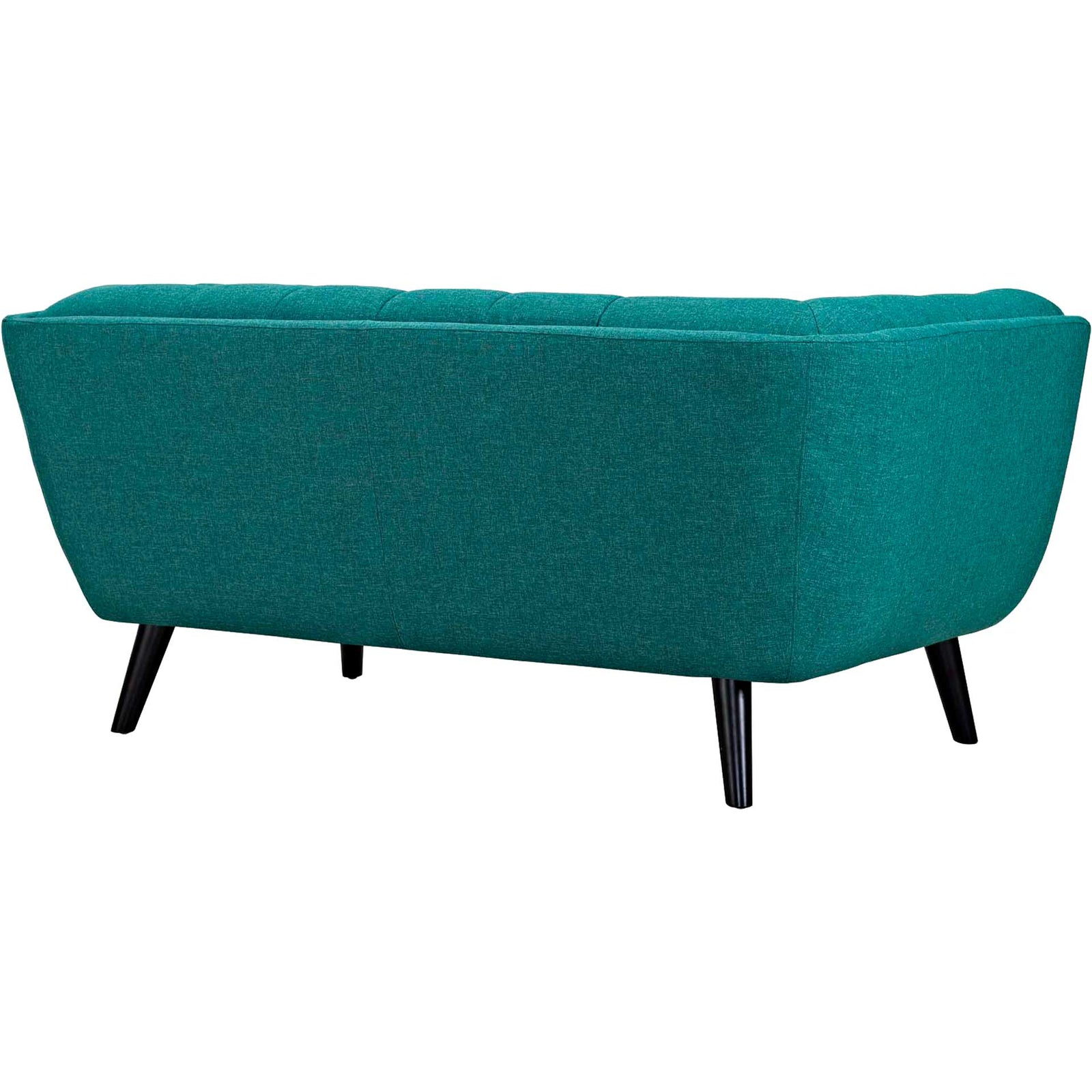 Banister Upholstered Fabric Loveseat Teal