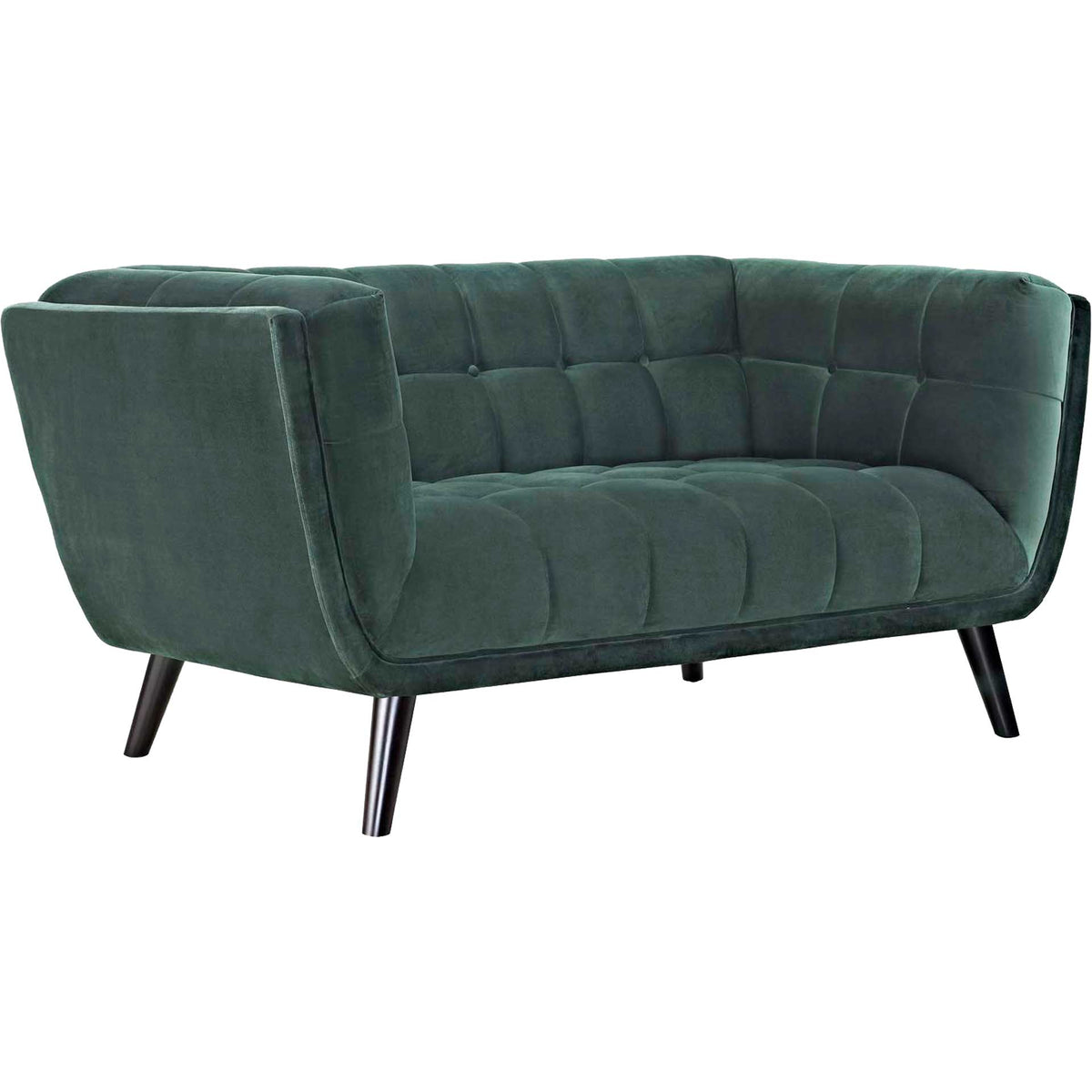 Banister Velvet Loveseat Green
