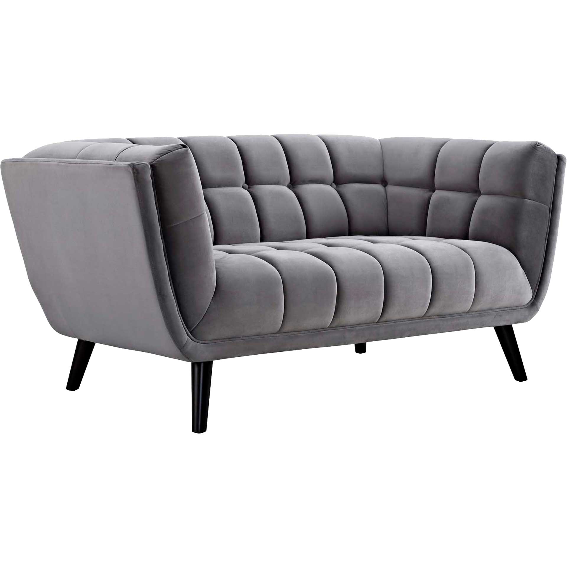 Banister Velvet Loveseat Gray