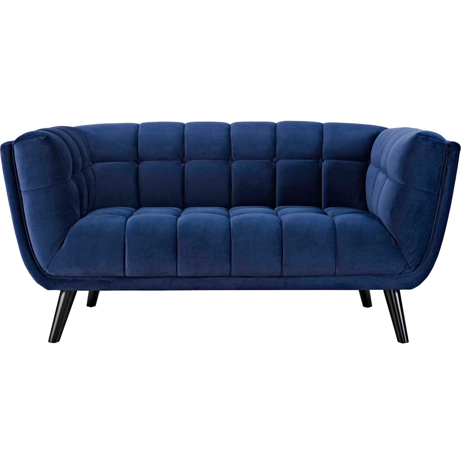 Banister Velvet Loveseat Navy