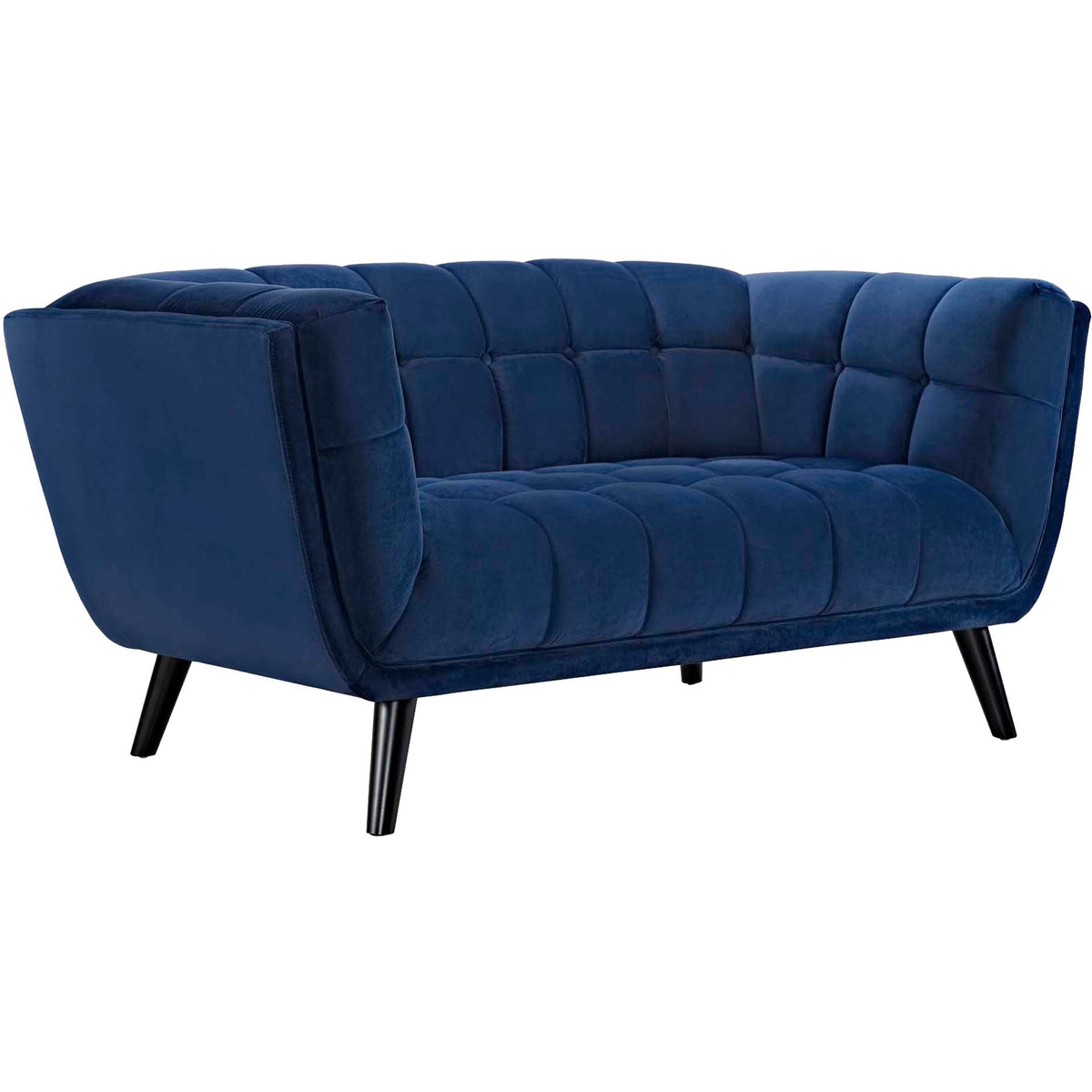 Banister Velvet Loveseat Navy