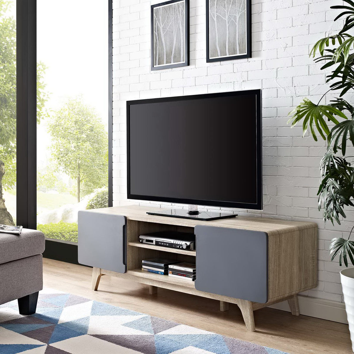 Treck TV Stand Natural Gray