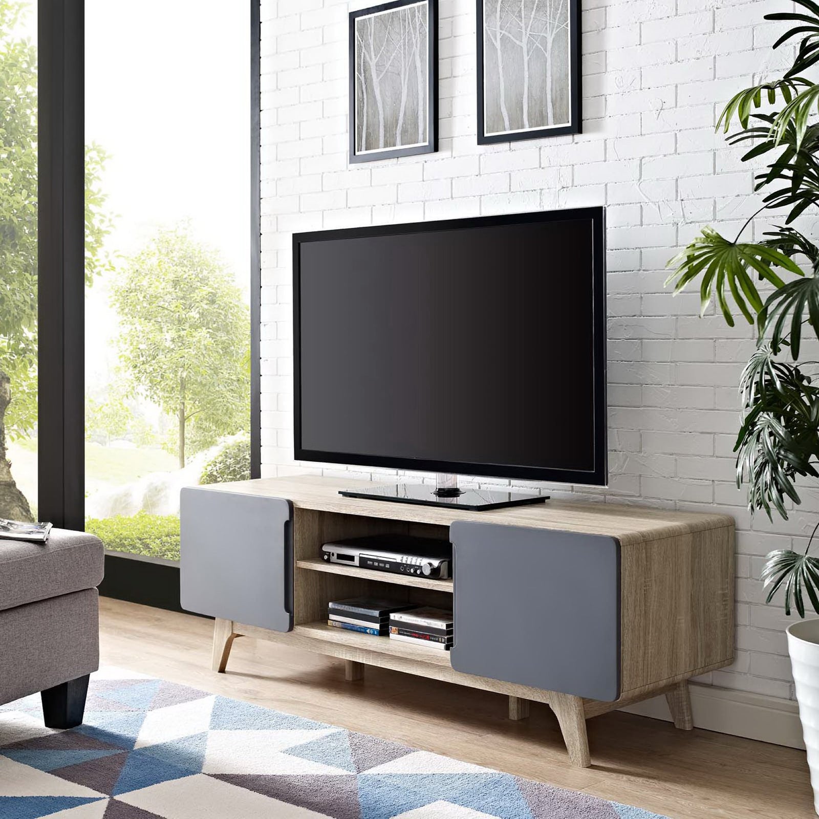 Treck TV Stand Natural Gray
