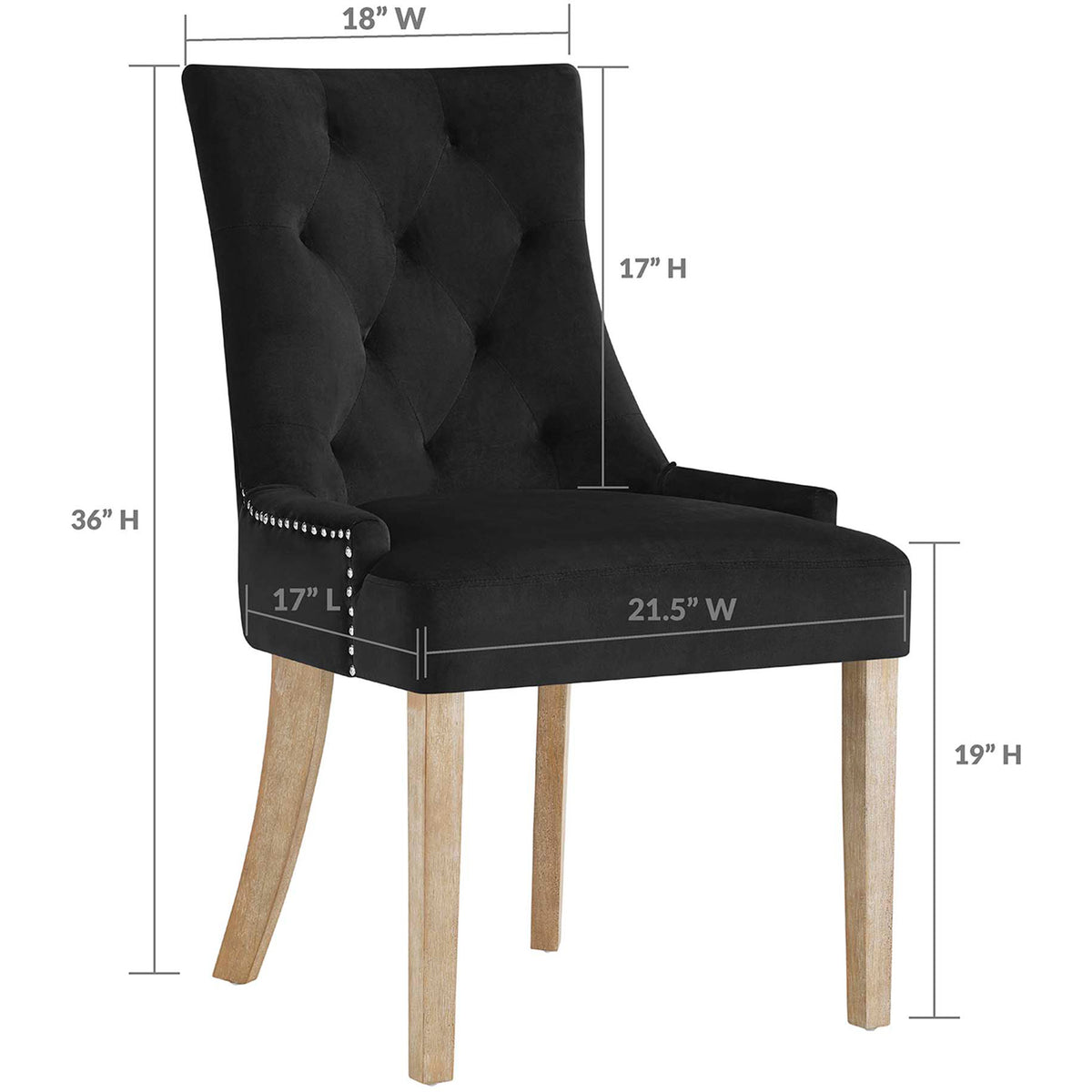 Posh Velvet Dining Chair Black