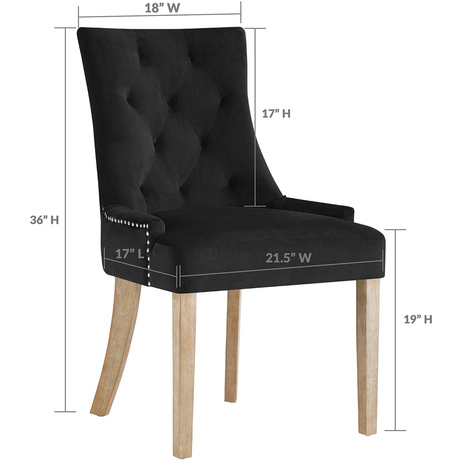 Posh Velvet Dining Chair Black