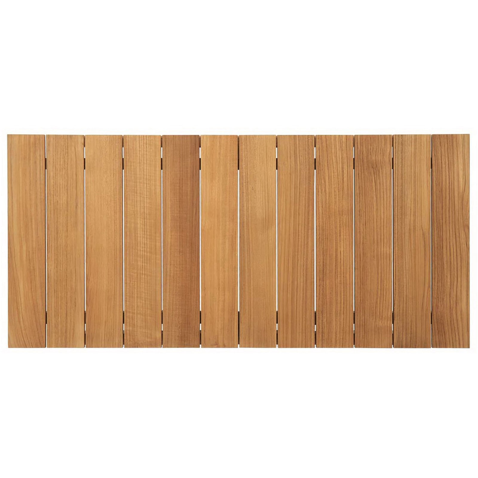Wide teak slatted tabletop offering generous space for serving and decor outdoors || EEI-2699-NAT || top_studio