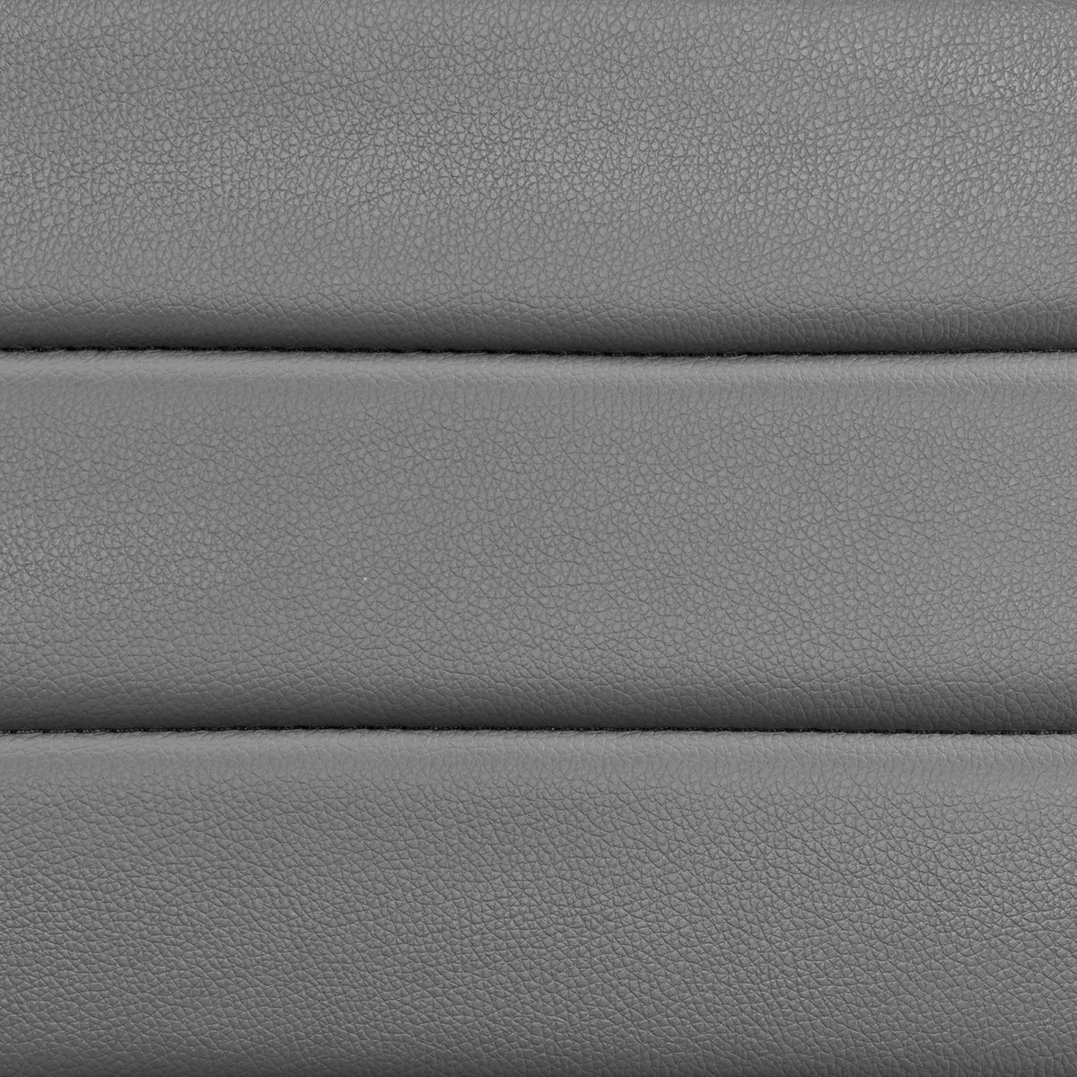 Textured gray faux leather upholstery with subtle grain and horizontal channel stitching || EEI-272-GRY || swatch_studio