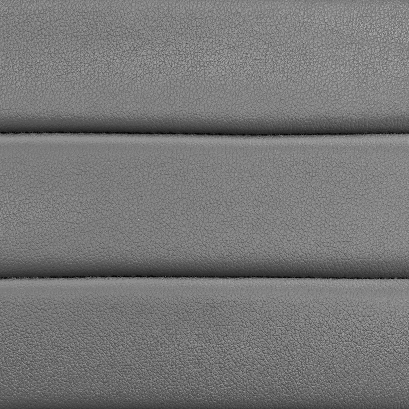 Textured gray faux leather upholstery with subtle grain and horizontal channel stitching || EEI-272-GRY || swatch_studio