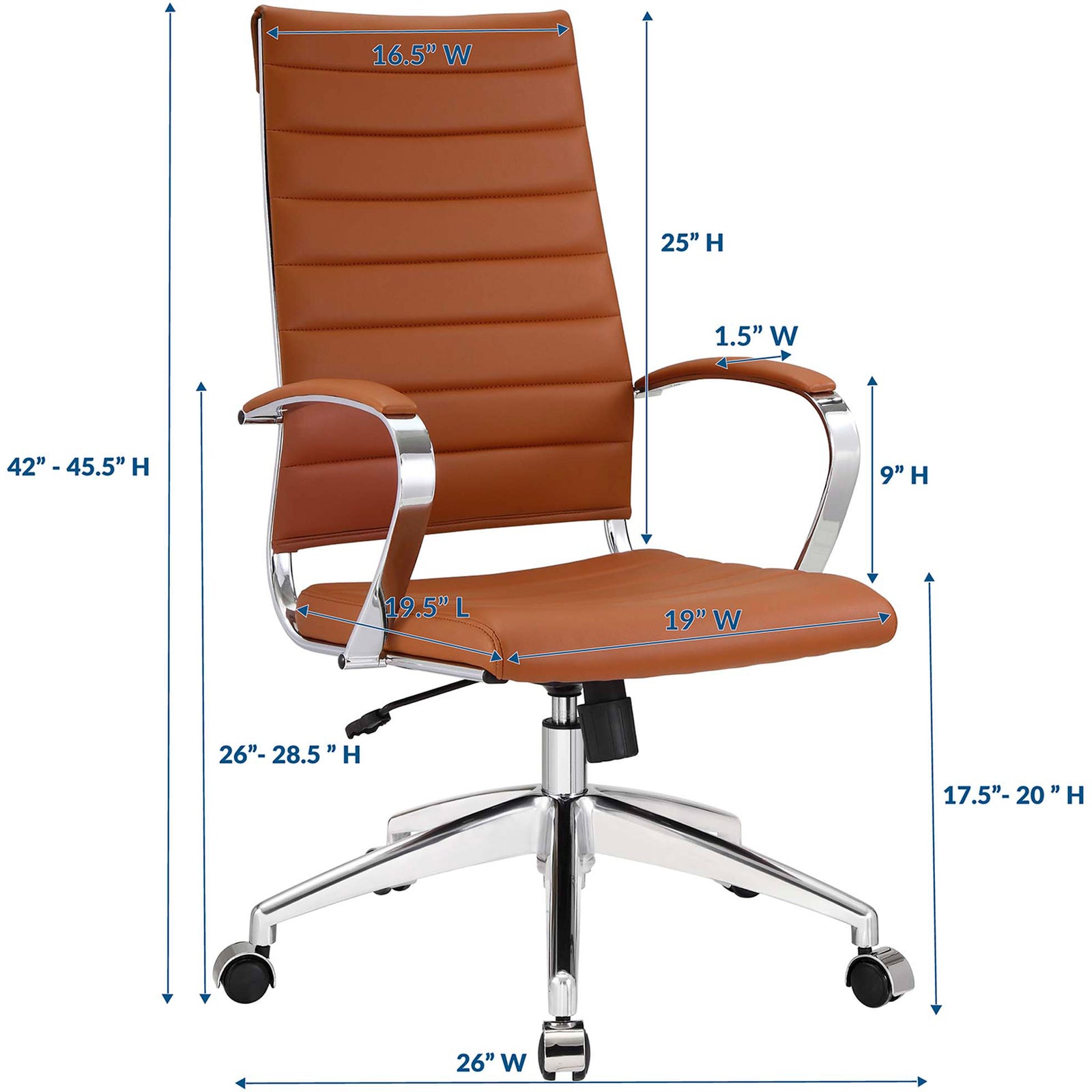 Jiverton High Back Office Chair Terracotta