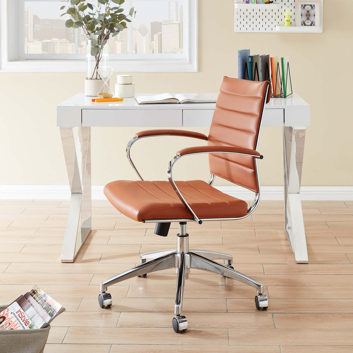 Jiverton Mid Back Office Chair Terracotta
