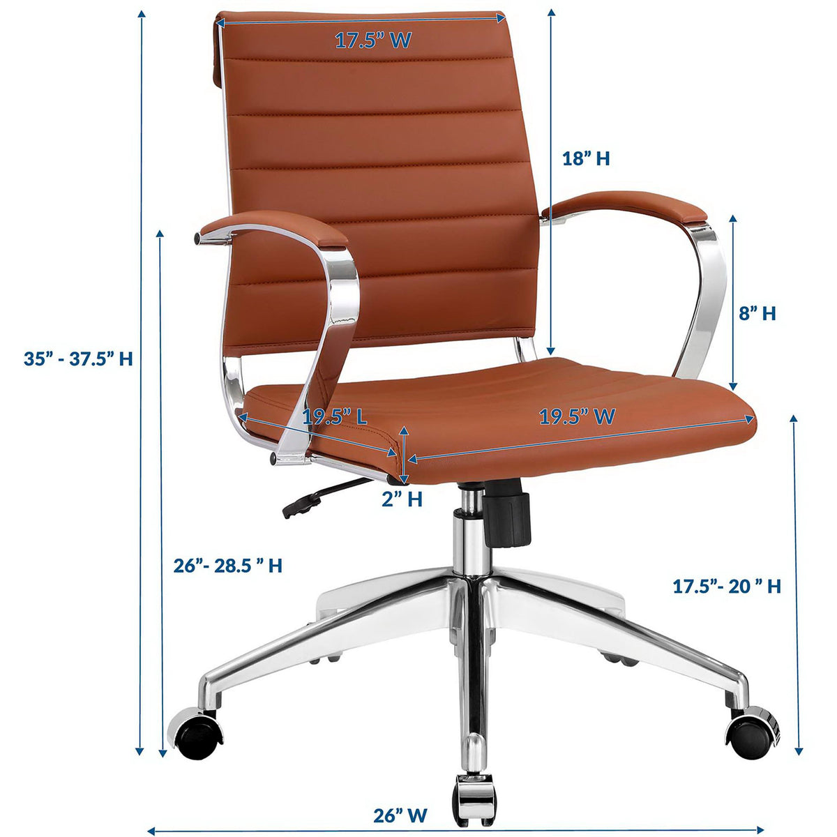 Jiverton Mid Back Office Chair Terracotta