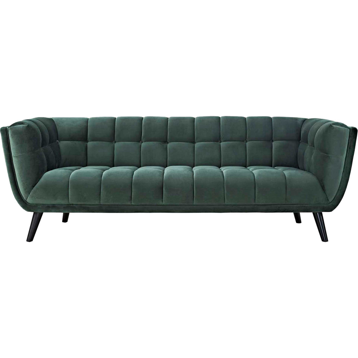 Banister Velvet Sofa Green