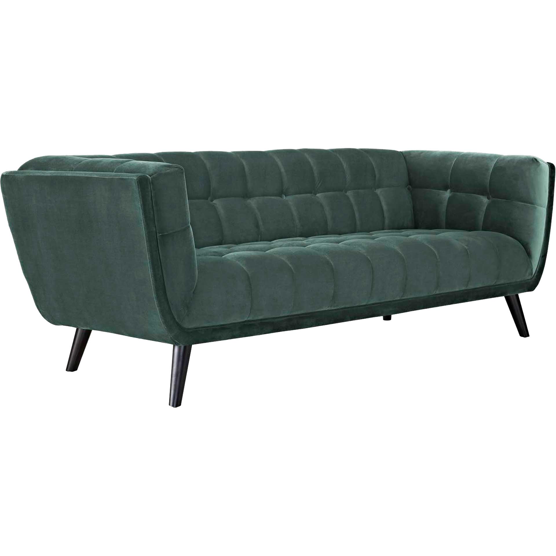 Banister Velvet Sofa Green