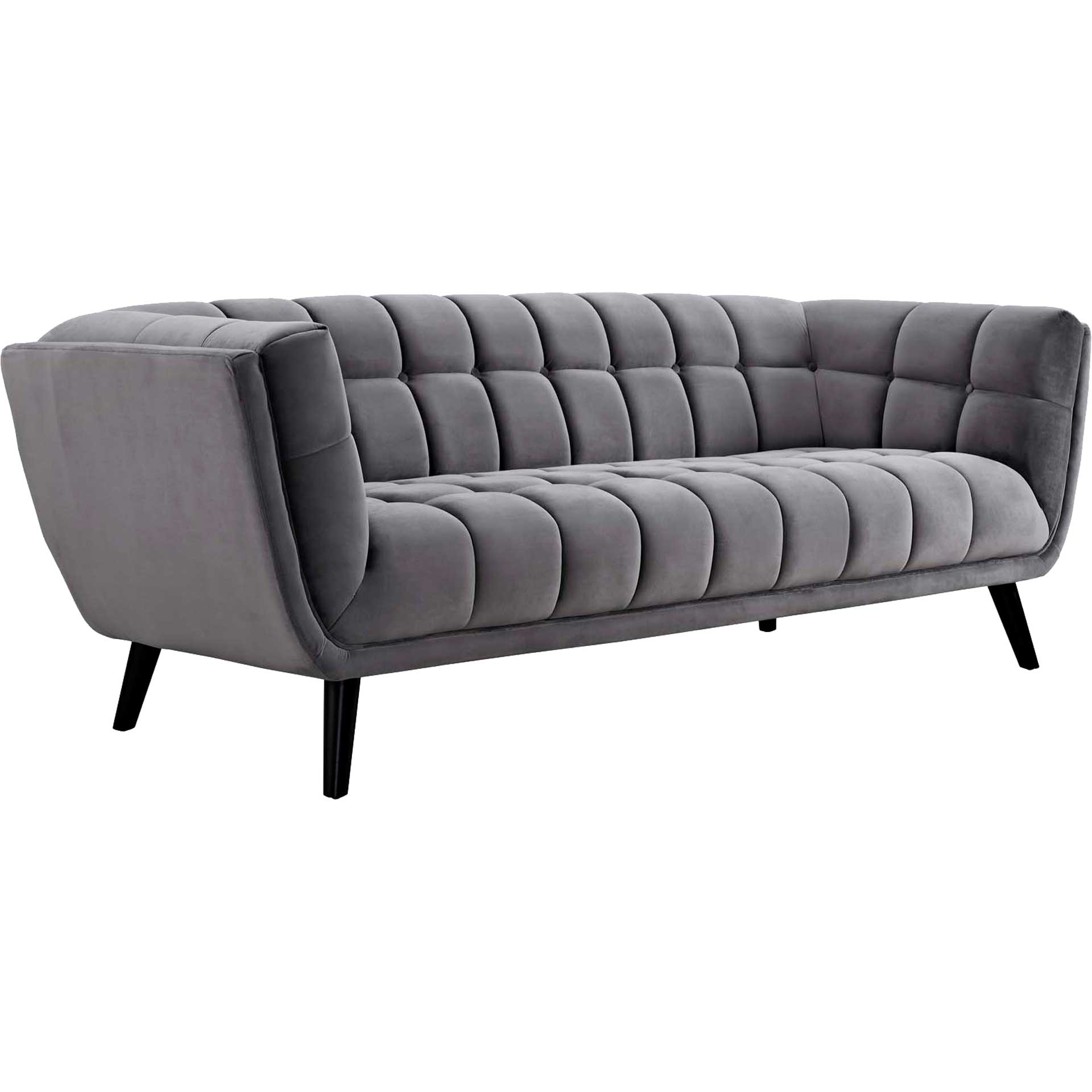 Banister Velvet Sofa Gray