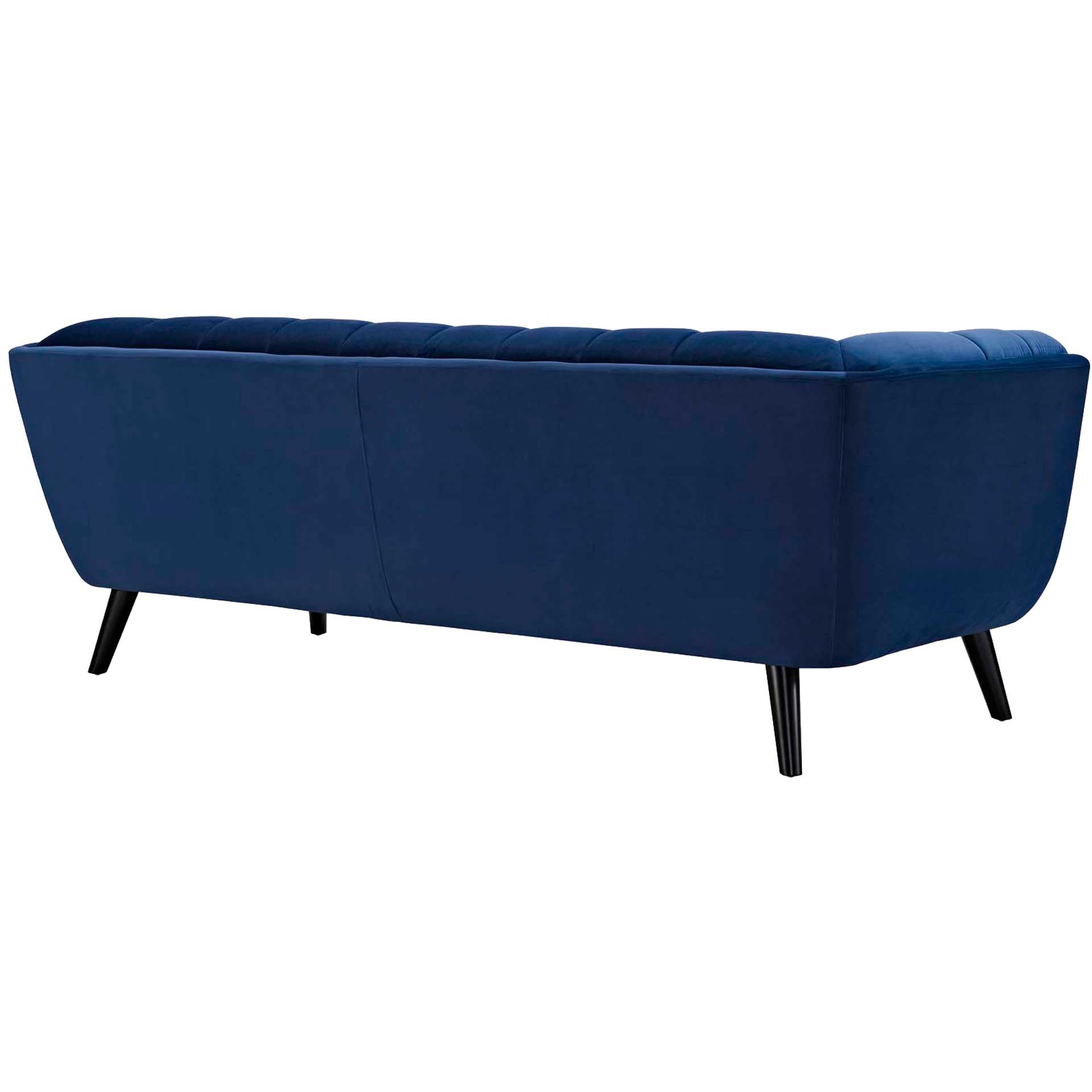 Banister Velvet Sofa Navy