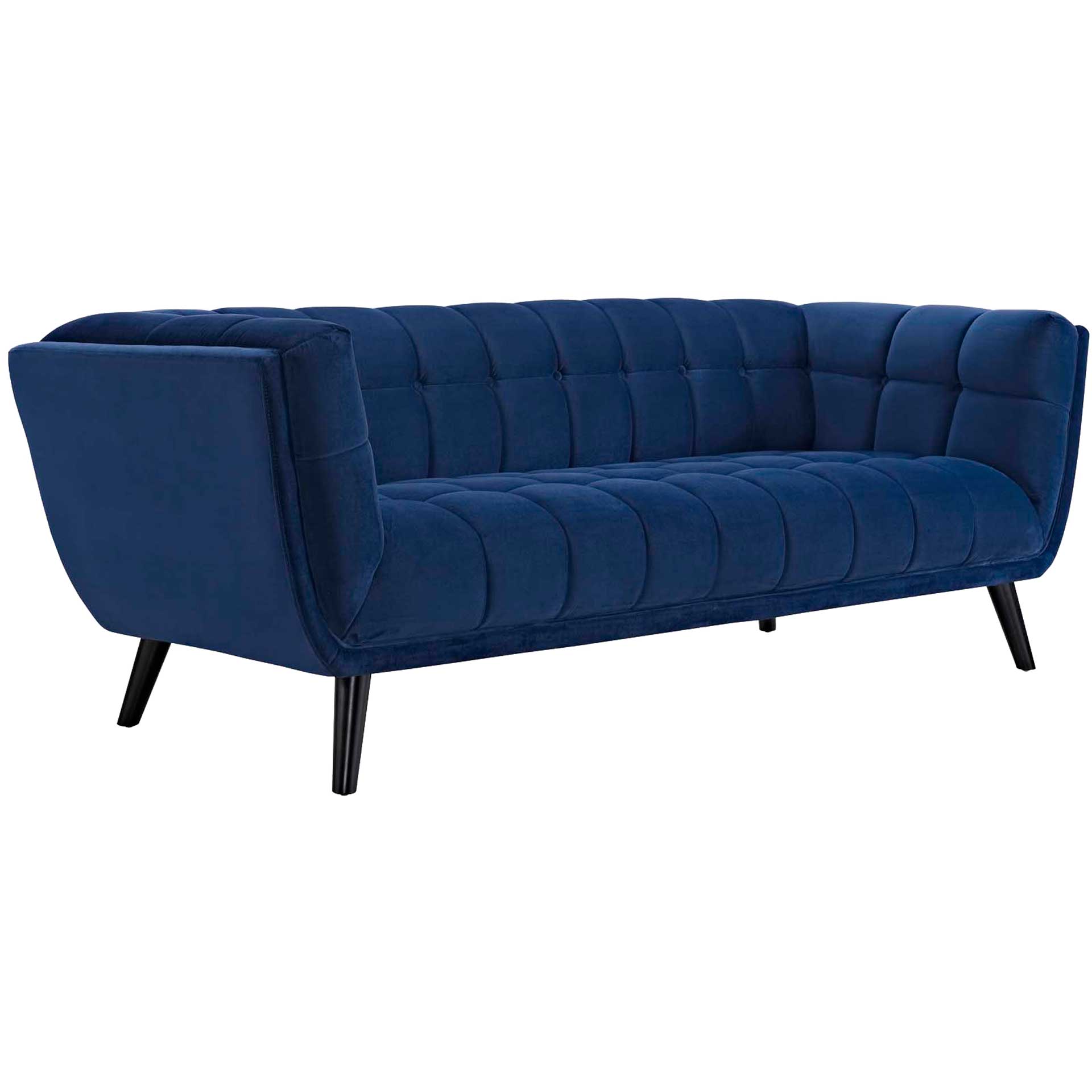 Banister Velvet Sofa Navy