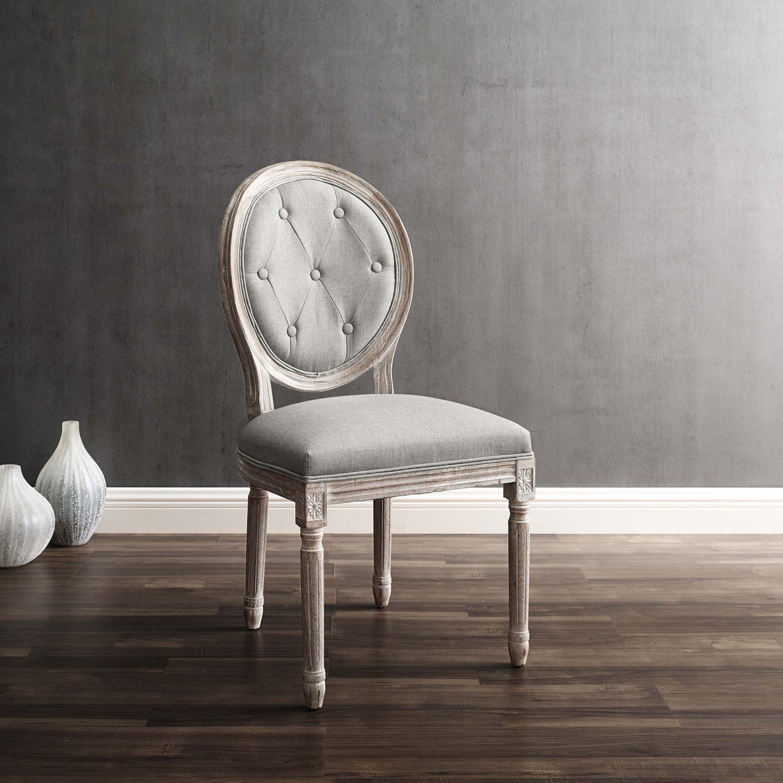 Arturo Fabric Side Chair Light Gray