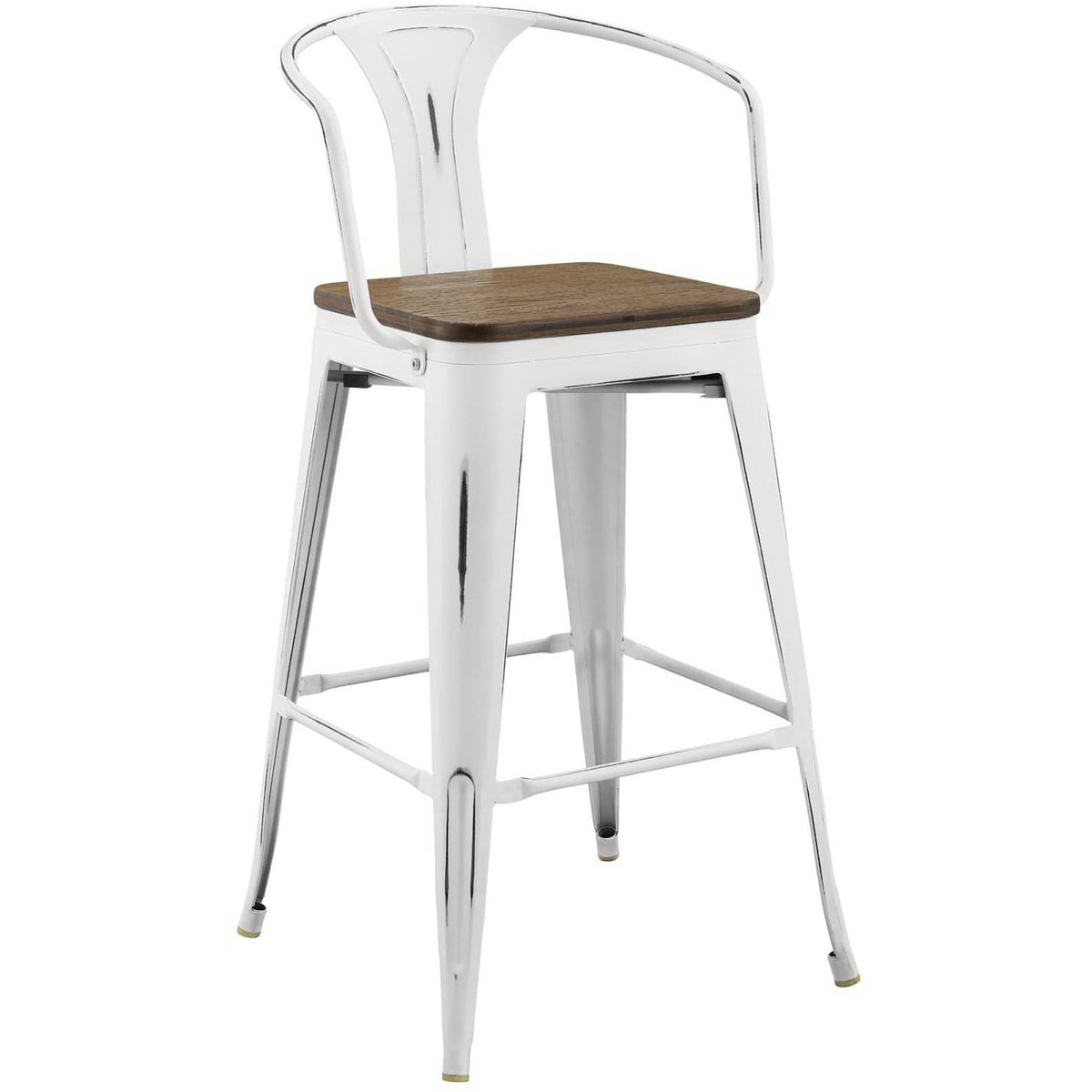 Promont Low Backrest Bar Stool White