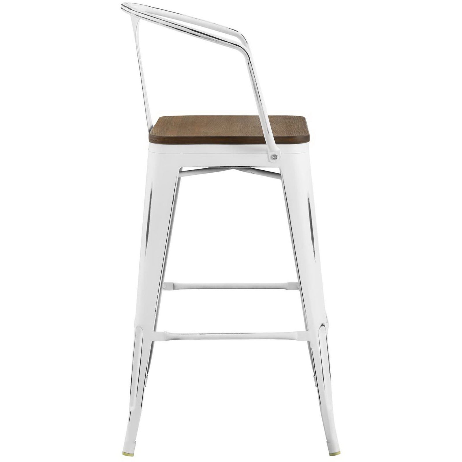 Promont Low Backrest Bar Stool White