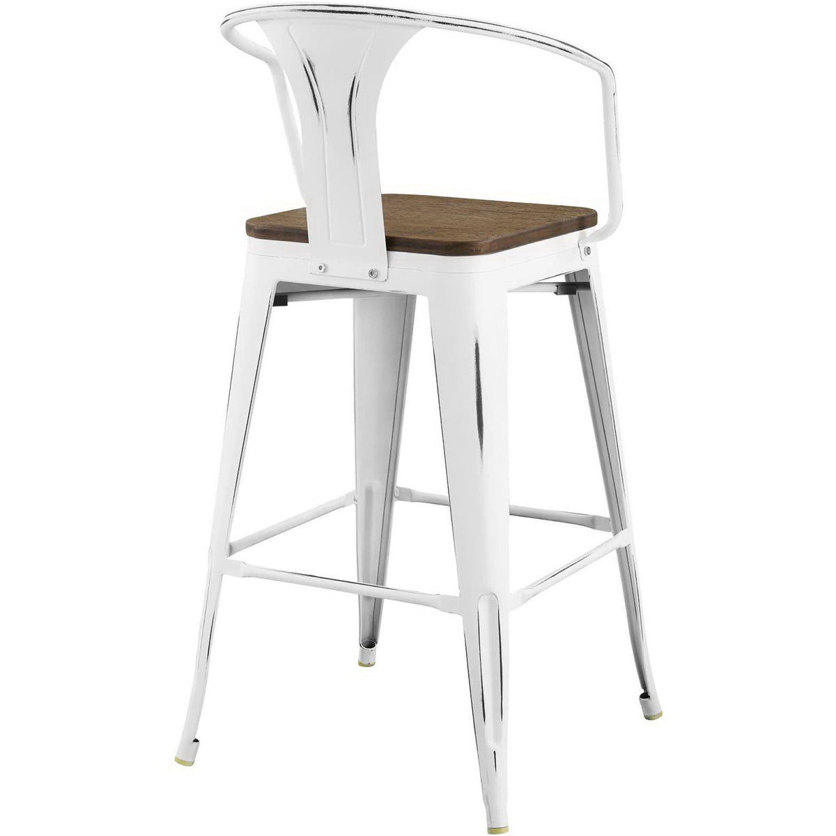 Promont Low Backrest Bar Stool White