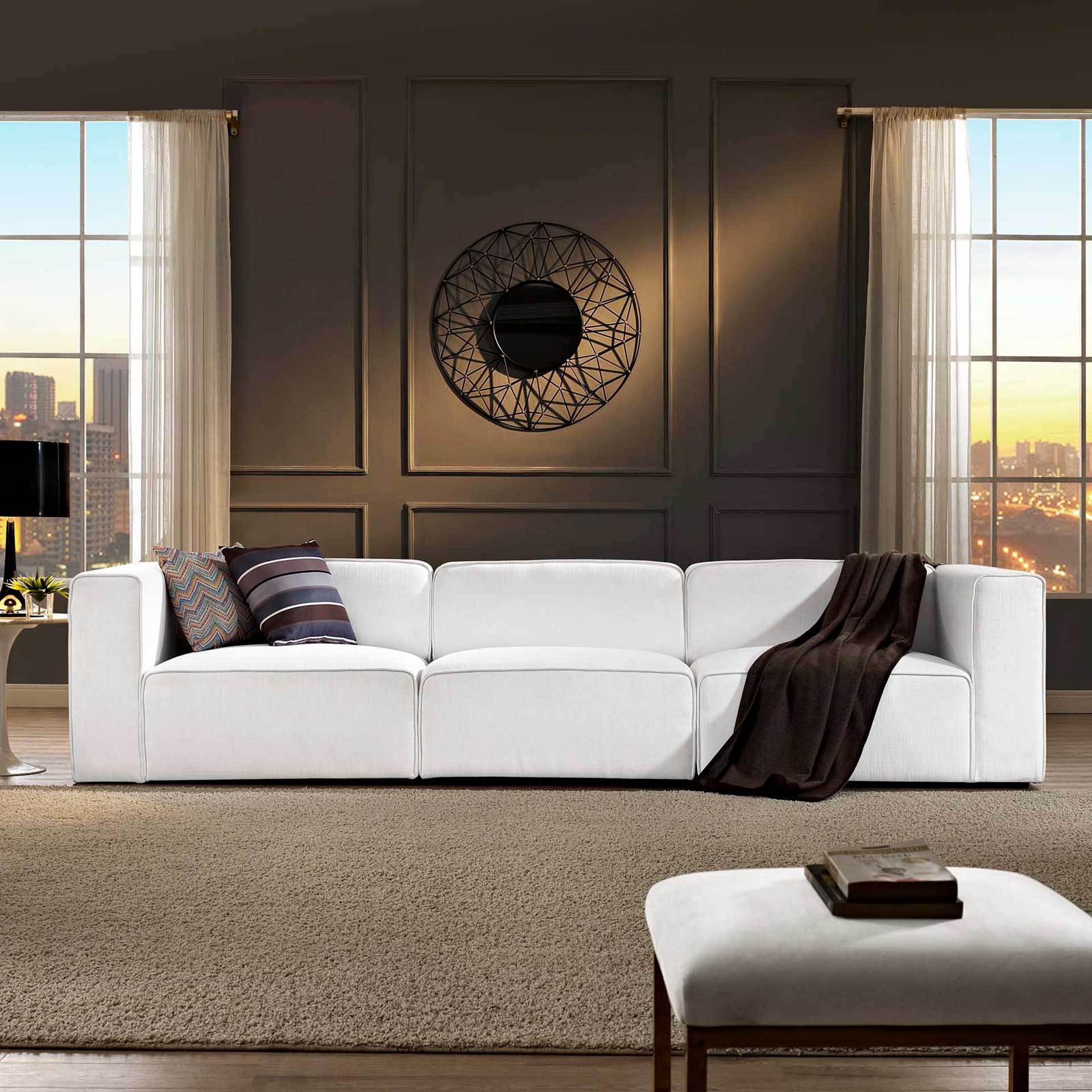 Maisie Fabric Sofa White