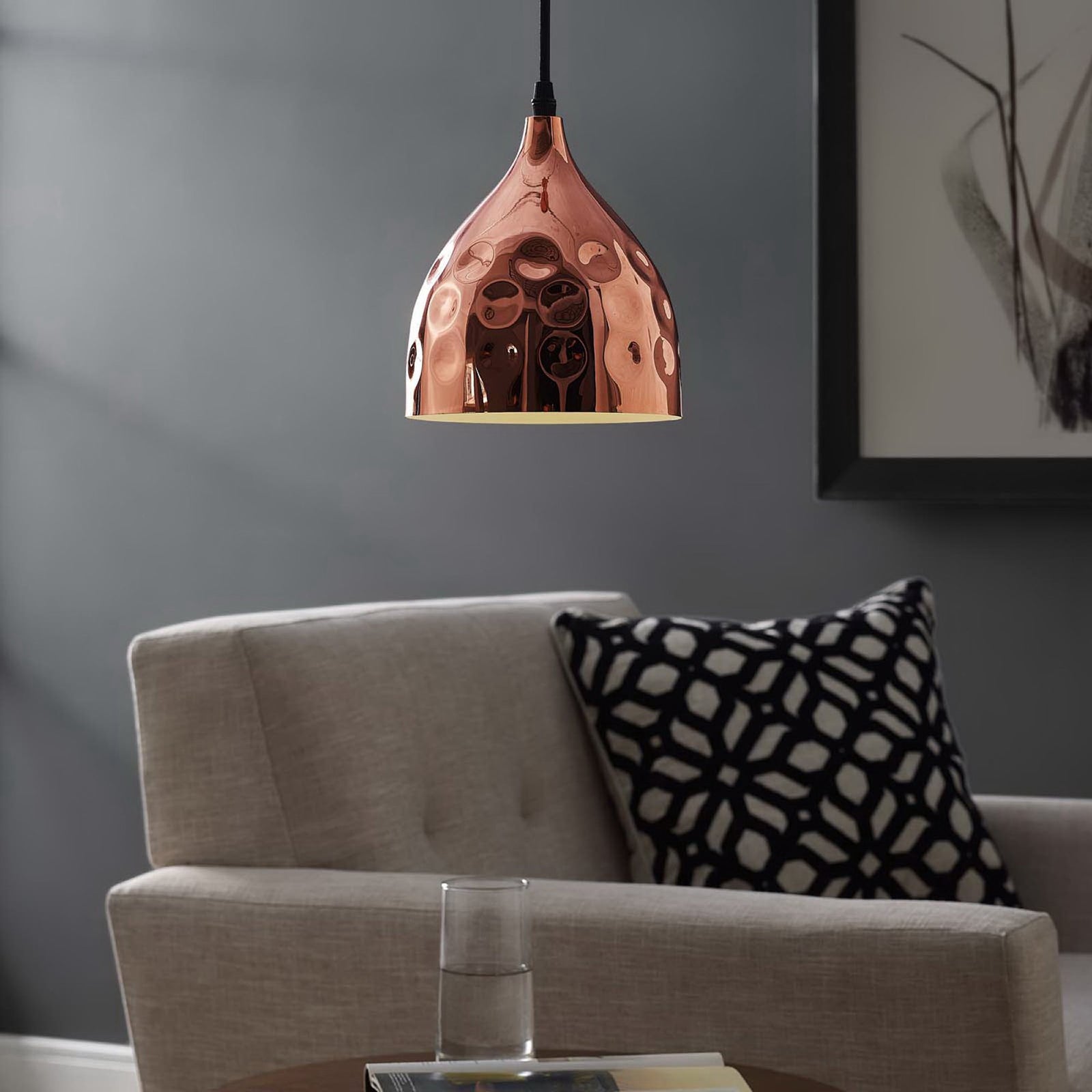 Dimora Bell-Shaped Pendant Light Rose Gold