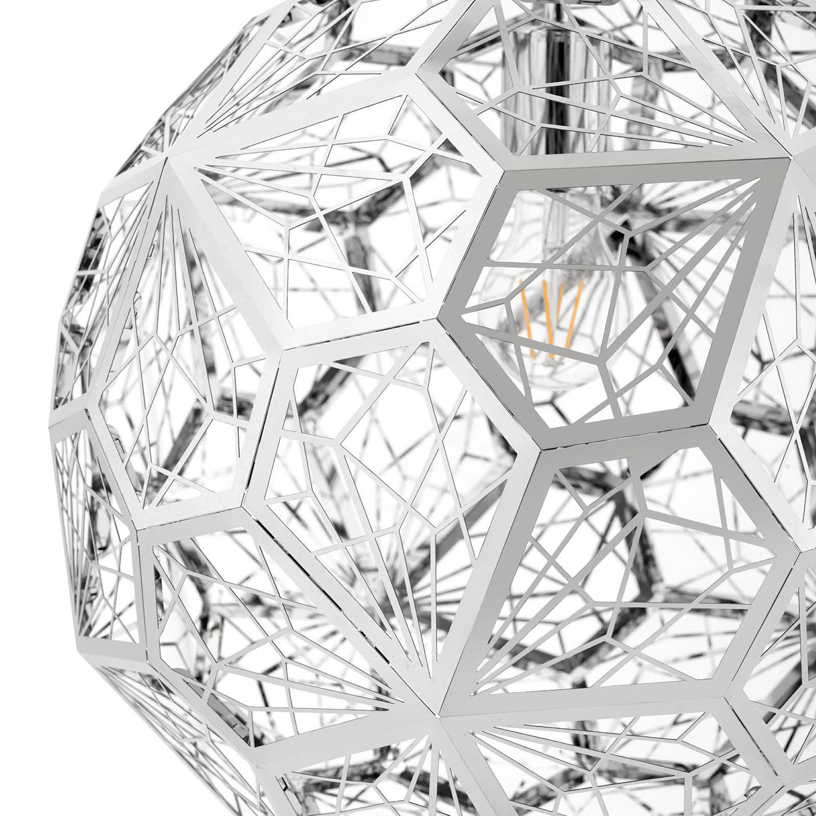 Close-up of intricate chrome diamond pattern and airy metallic texture || EEI-3082 || detail_studio