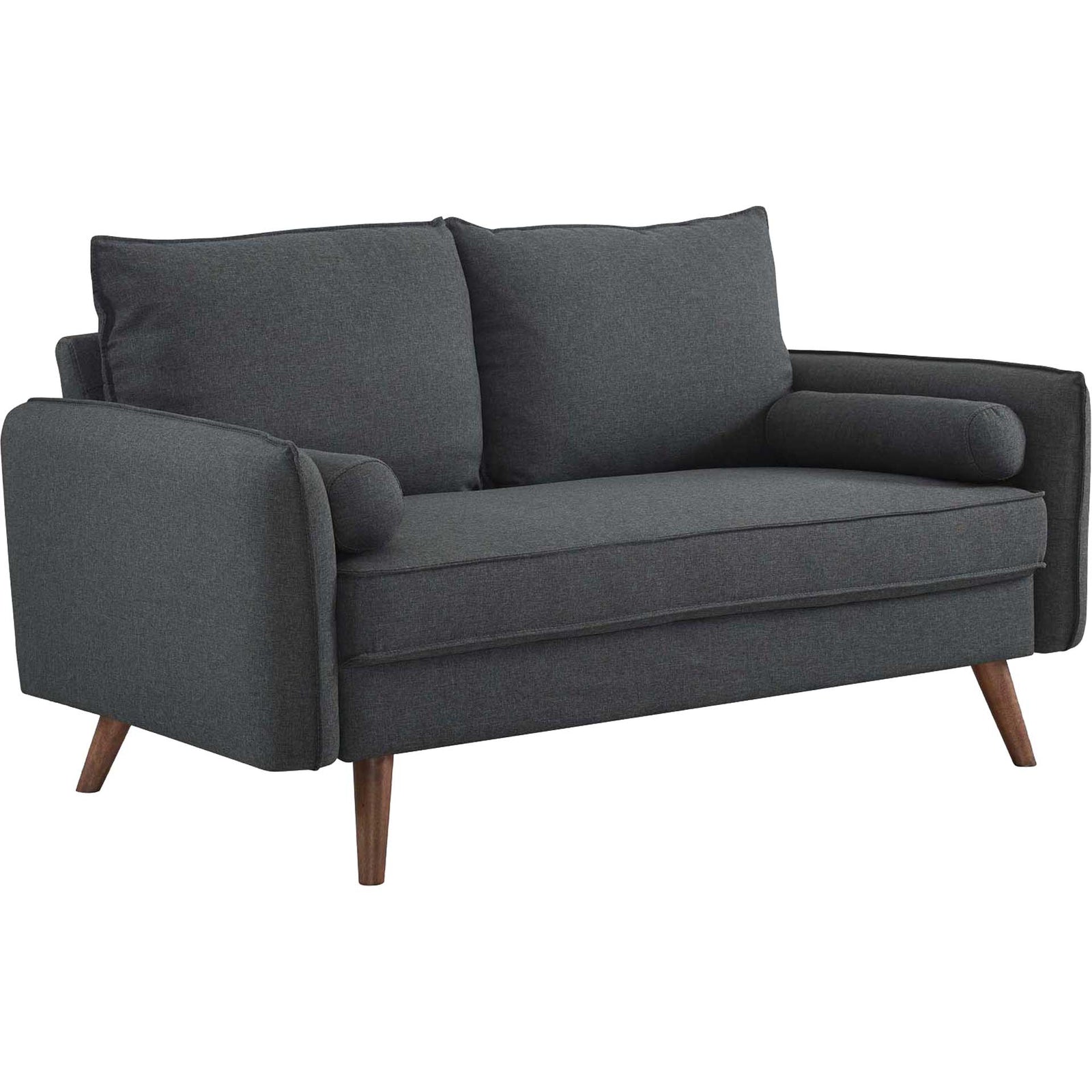 Raylee Upholstered Fabric Loveseat Gray