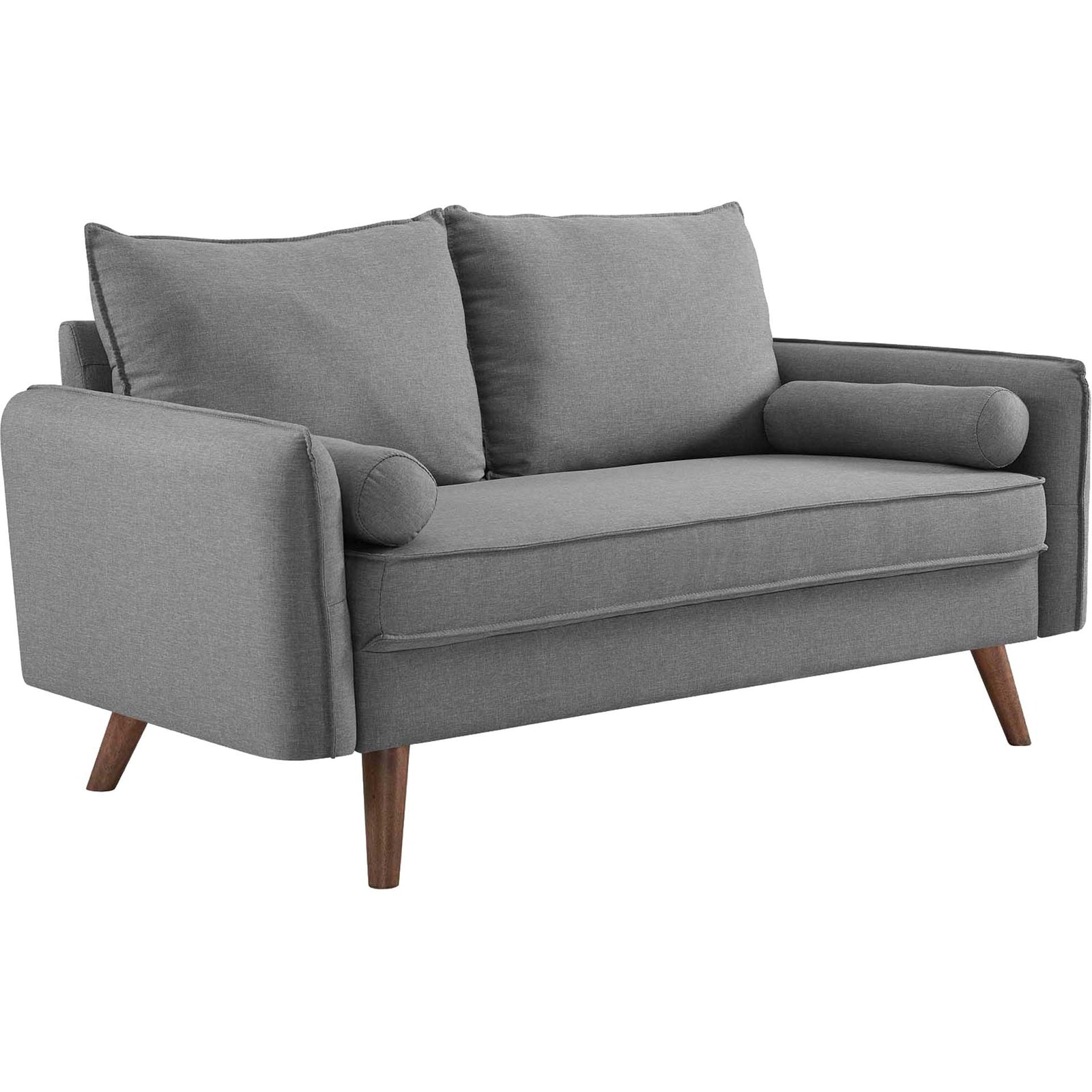 Raylee Upholstered Fabric Loveseat Light Gray