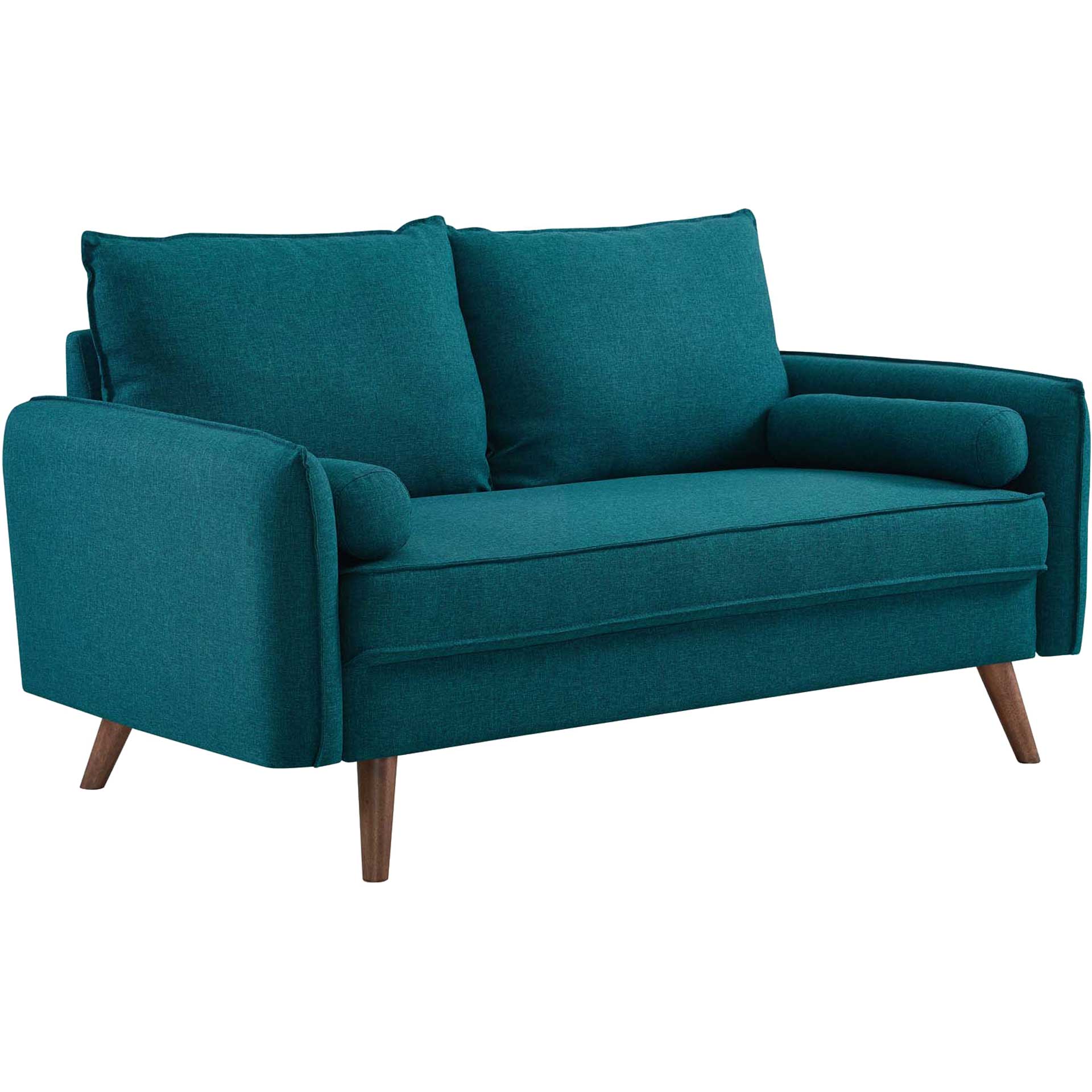 Raylee Upholstered Fabric Loveseat Teal