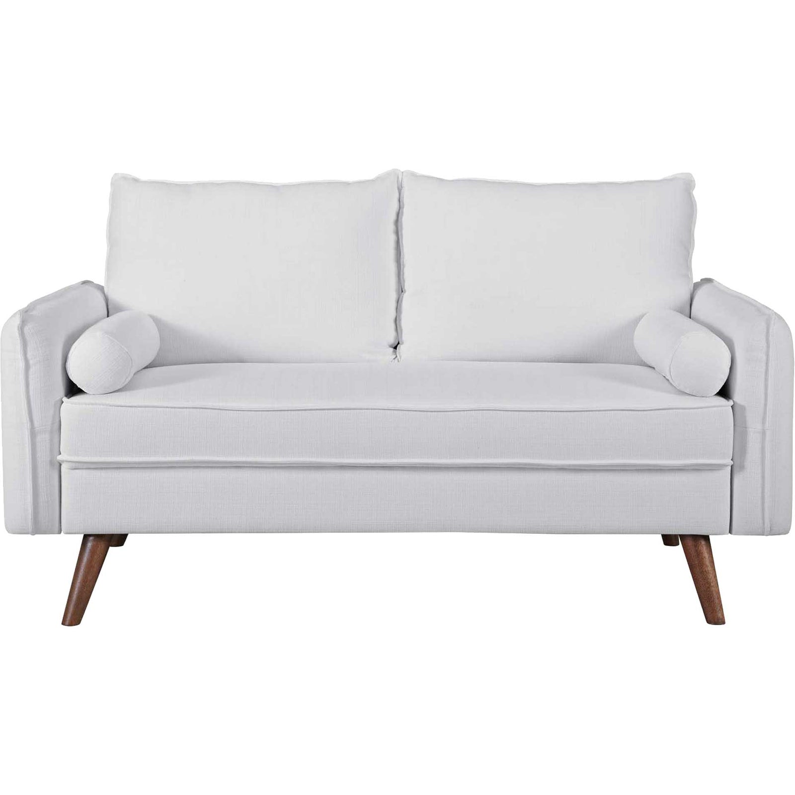 Raylee Upholstered Fabric Loveseat White