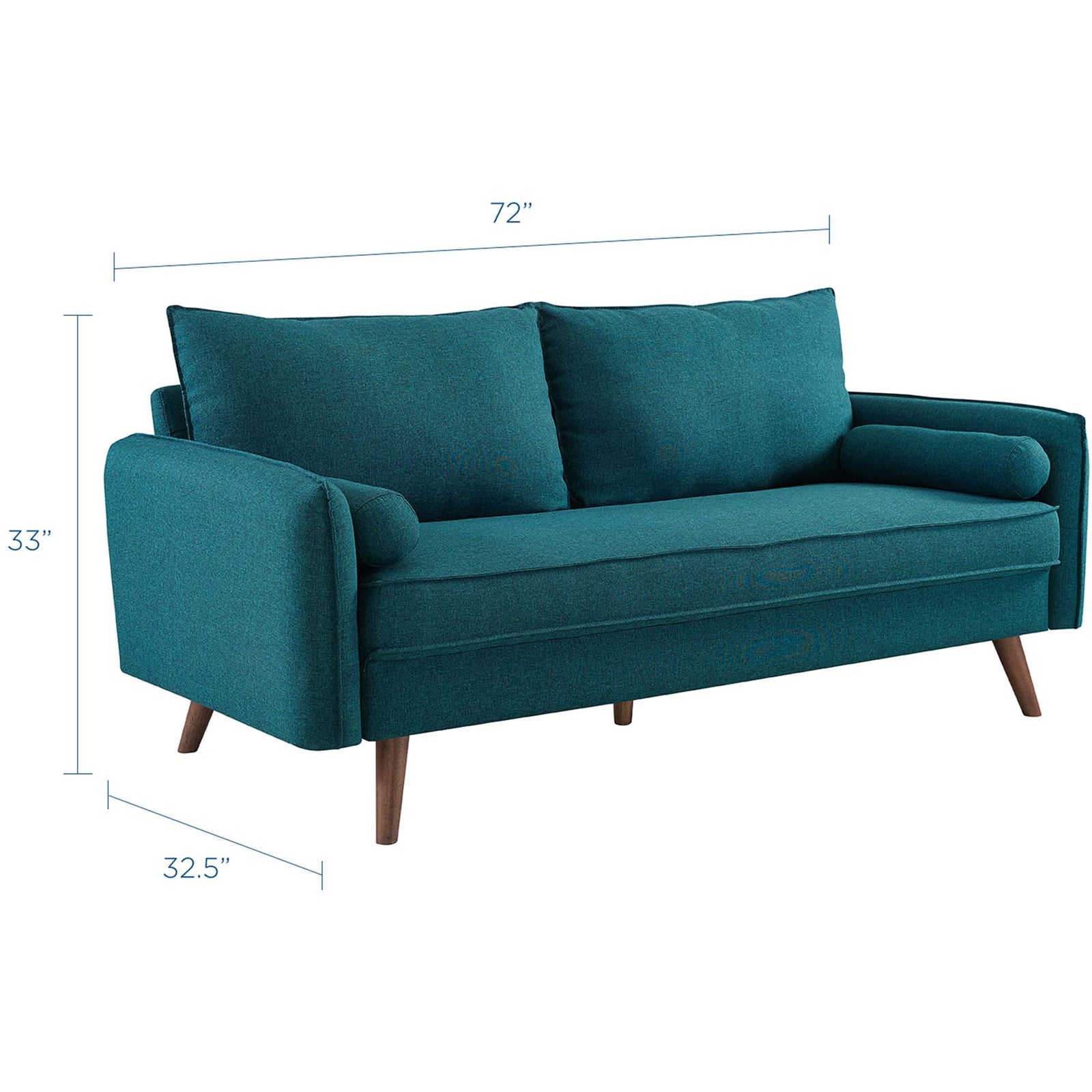 Reverie Upholstered Fabric Sofa Teal