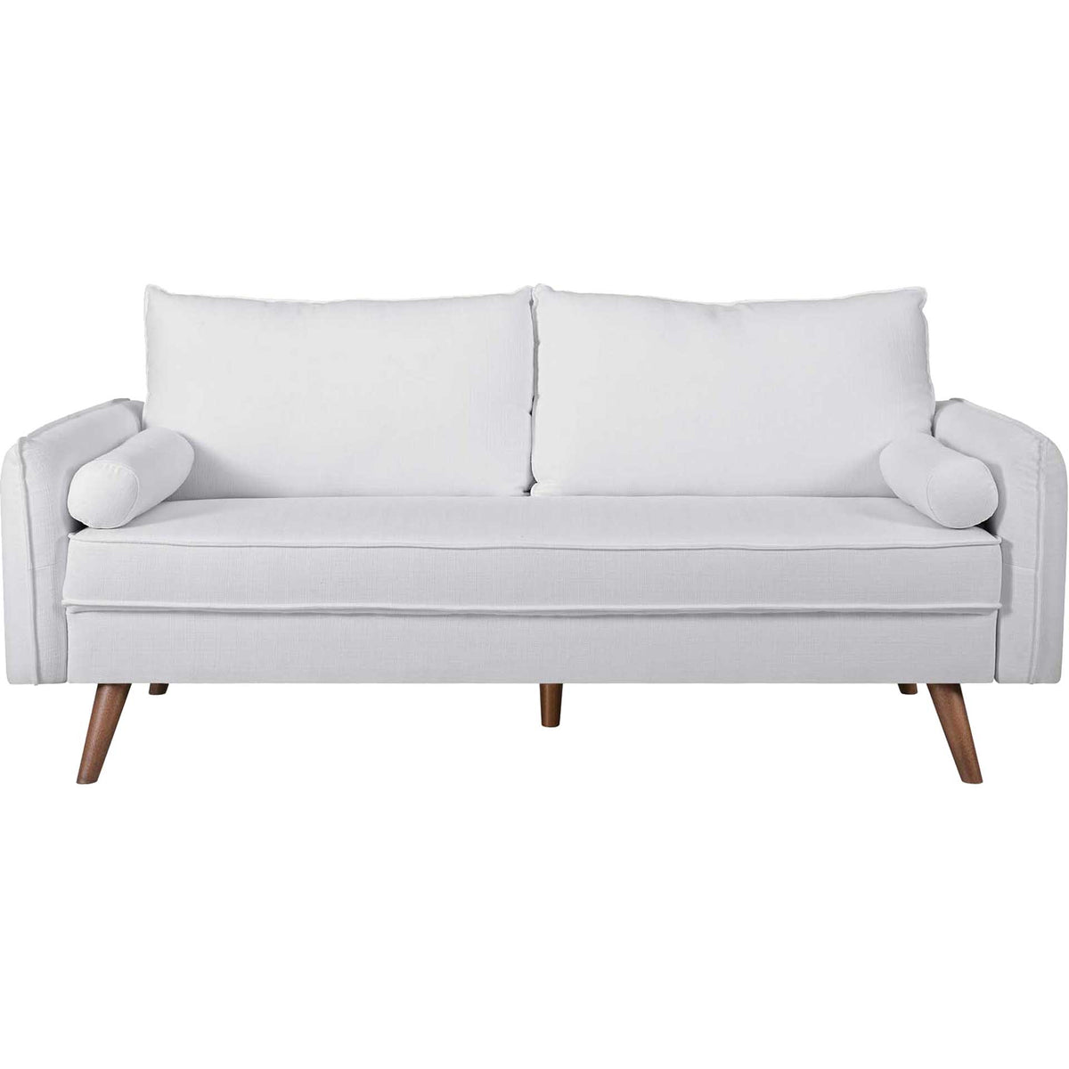 Raylee Upholstered Fabric Sofa White