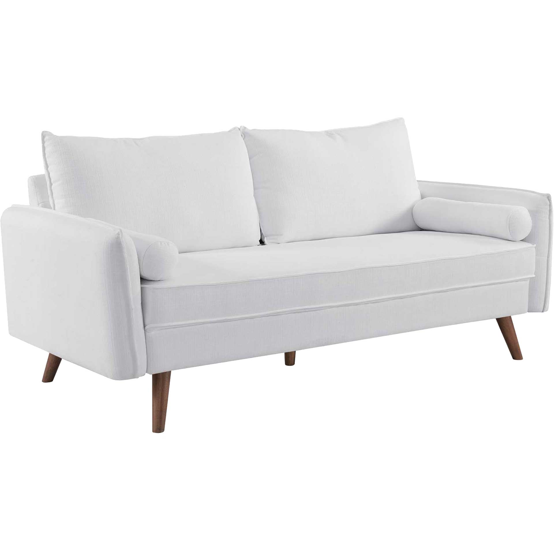 Raylee Upholstered Fabric Sofa White