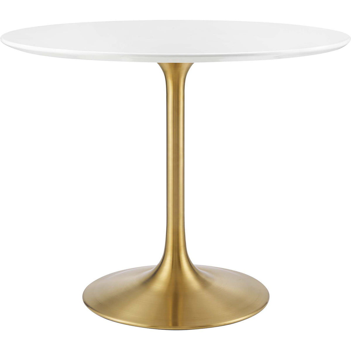 Lore Round Dining Table Gold/White