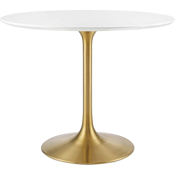 Lore Round Dining Table Gold/White