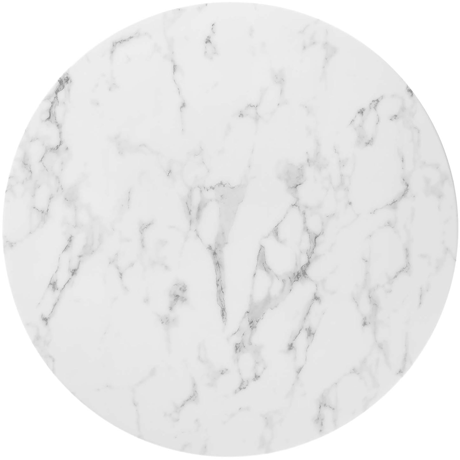 Lore Round Dining Table Gold/White Marble