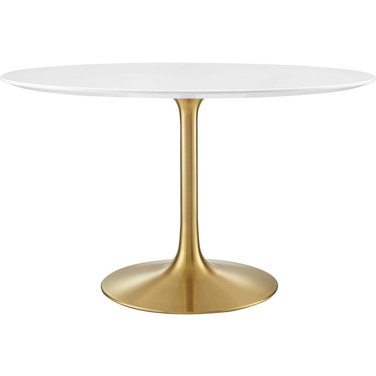 Lore Round Dining Table Gold/White