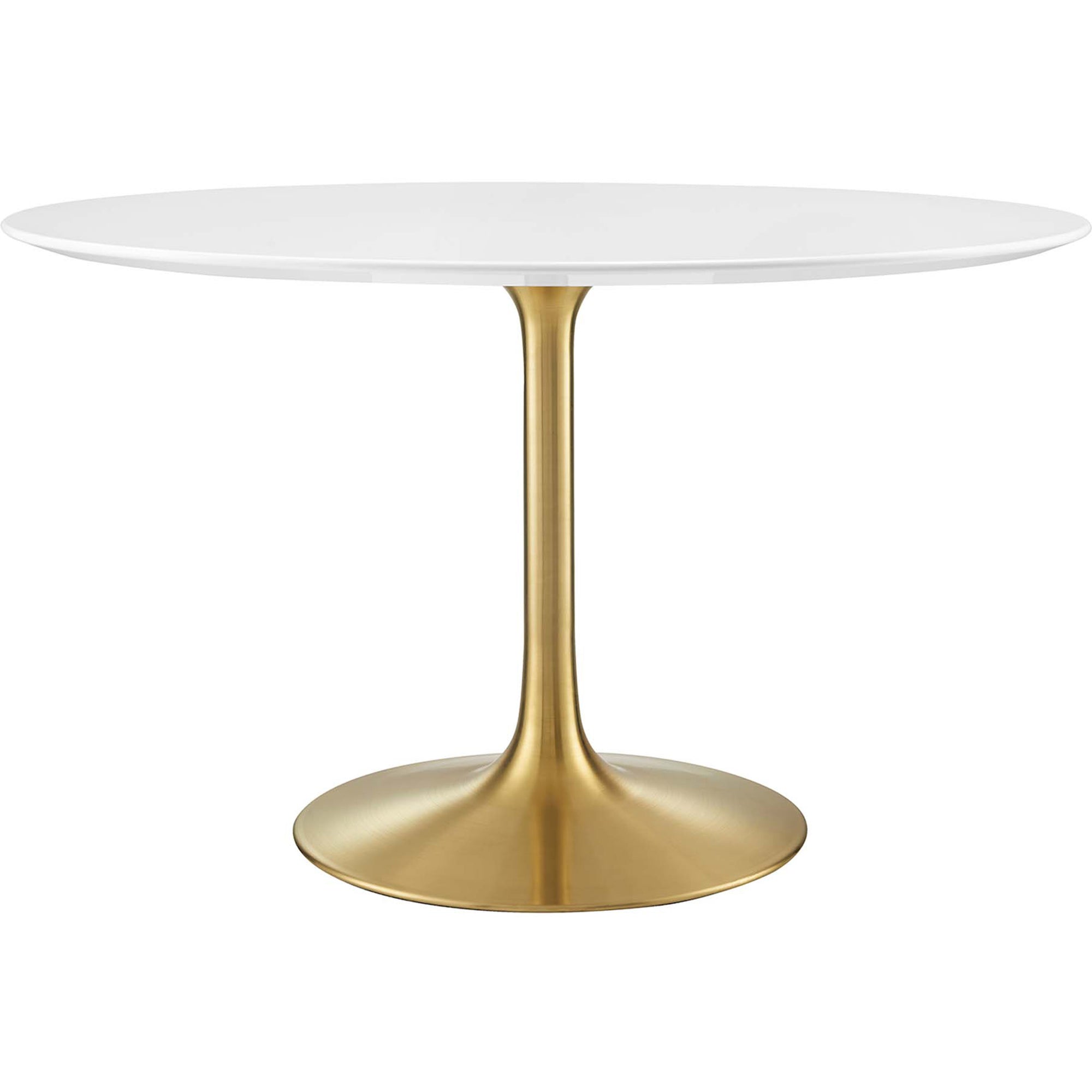 Lipton Round Wood Dining Table White/Gold
