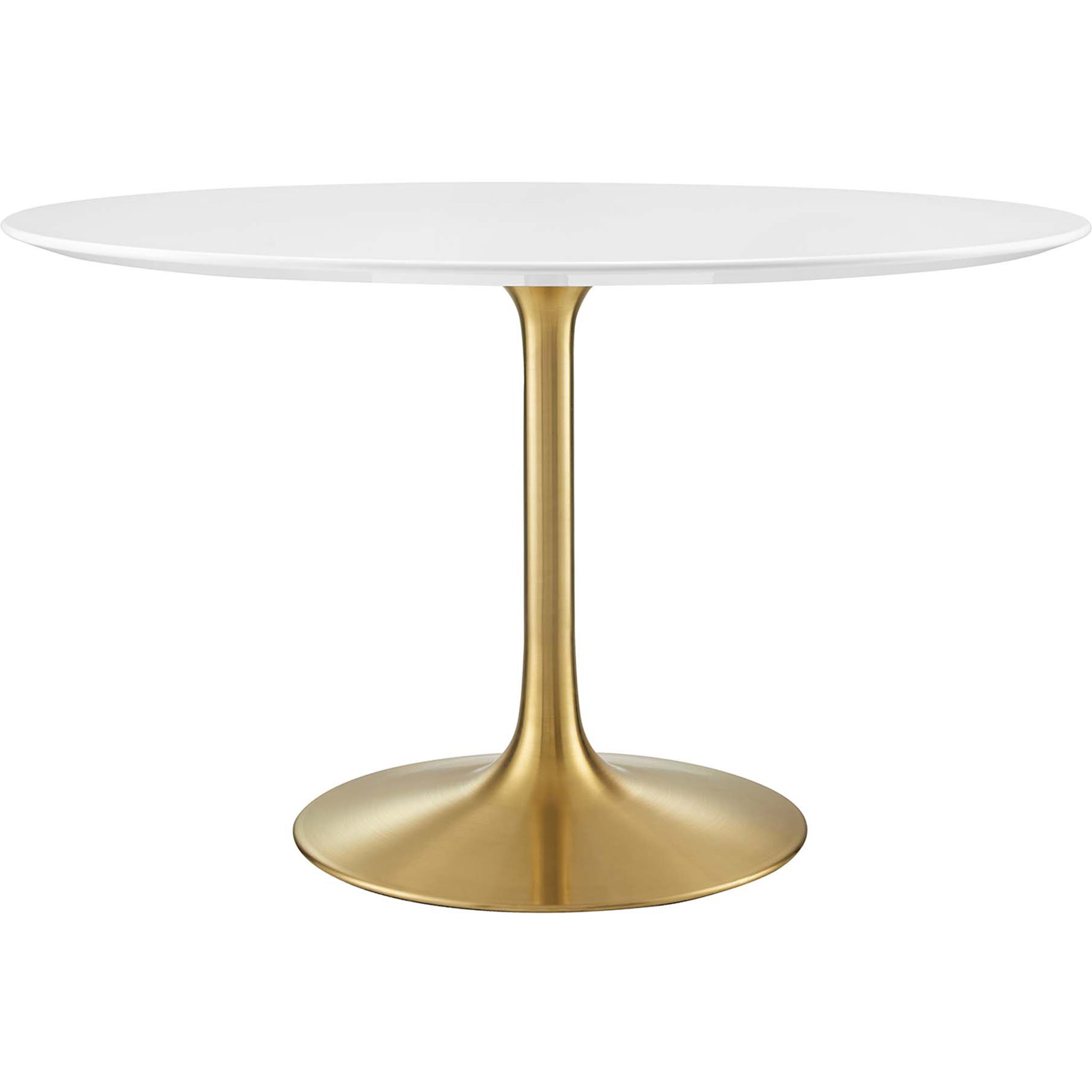 Lipton Round Wood Dining Table White/Gold