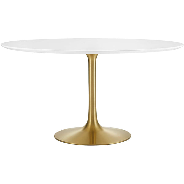 Lipton Round Wood Dining Table White/Gold