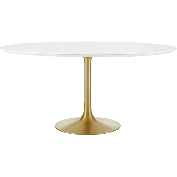 Lore Round Dining Table Gold/White